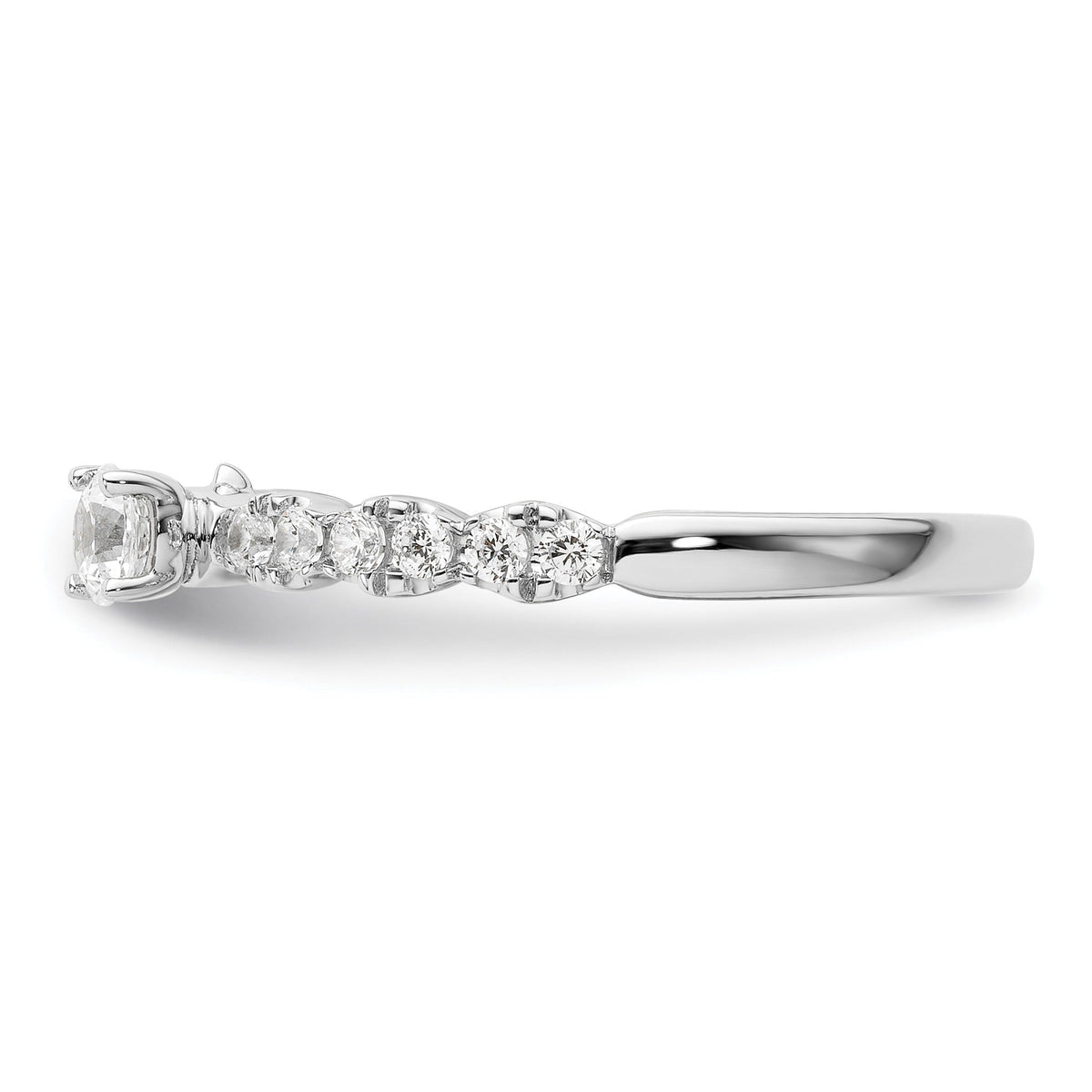0.37 Ct Round Lab Grown Diamond Prong 14K White Gold Two Promises Enhancer Band