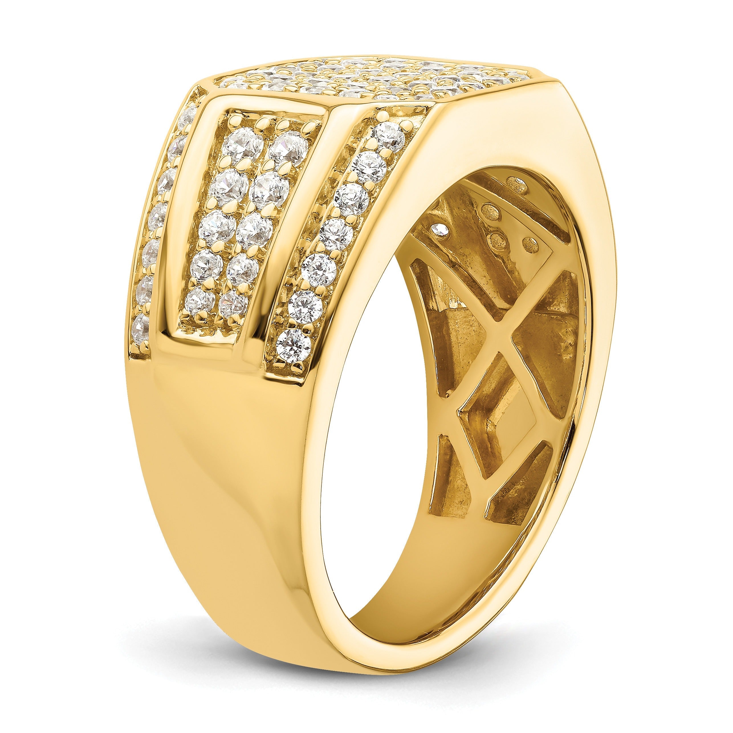 14k Yellow Gold 1/3 ct Lab Grown Diamond Men's Engagement Ring