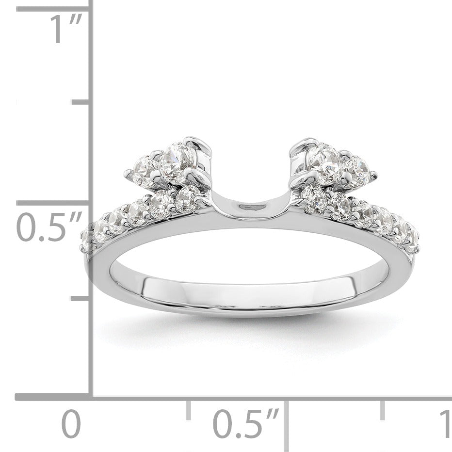 0.50 Ct Round Lab Grown Diamond Prong 14K White Gold Ring Wrap Enhancer Band