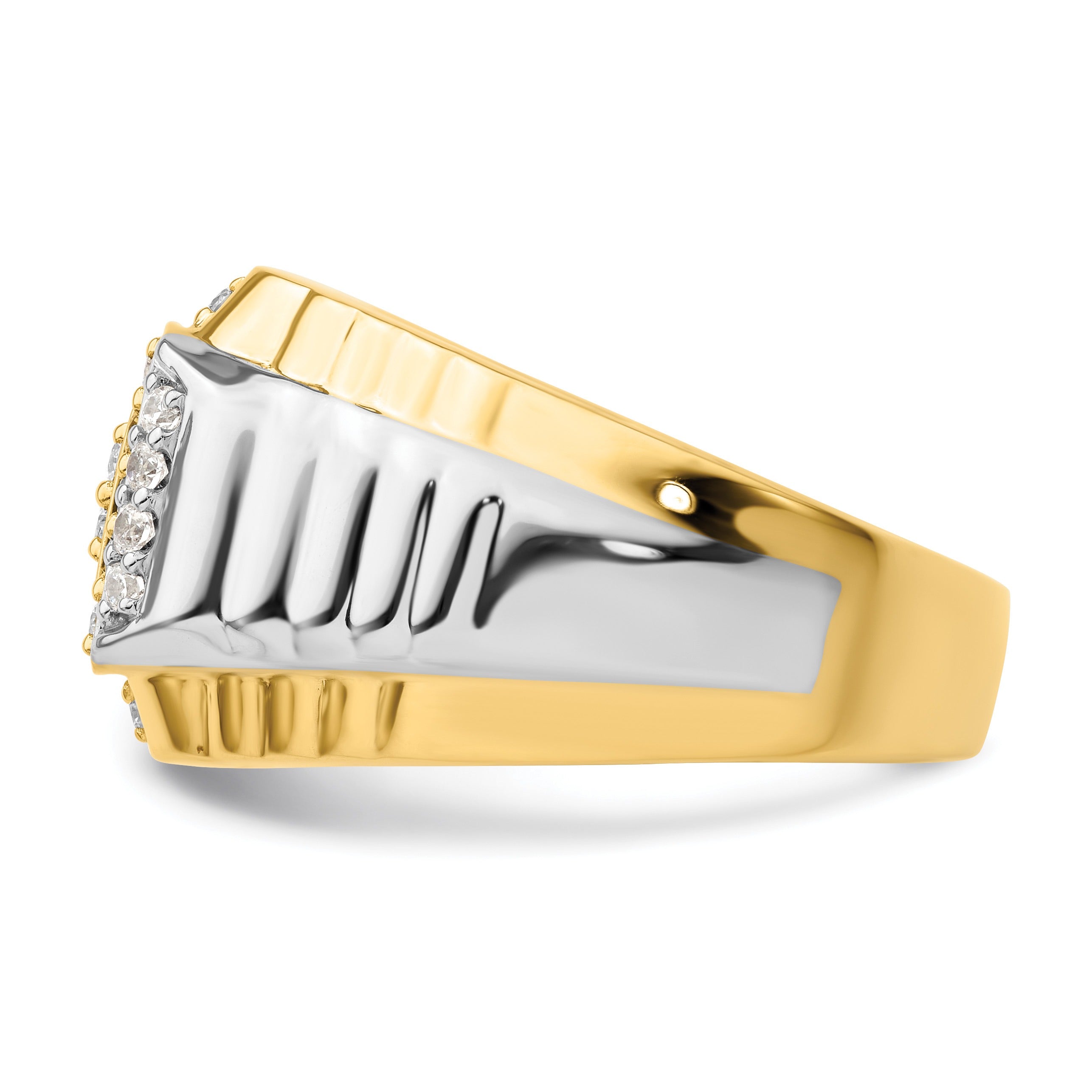 1 ct Lab Grown Diamond Men's Cluster Ring 14k Two-Tone Gold