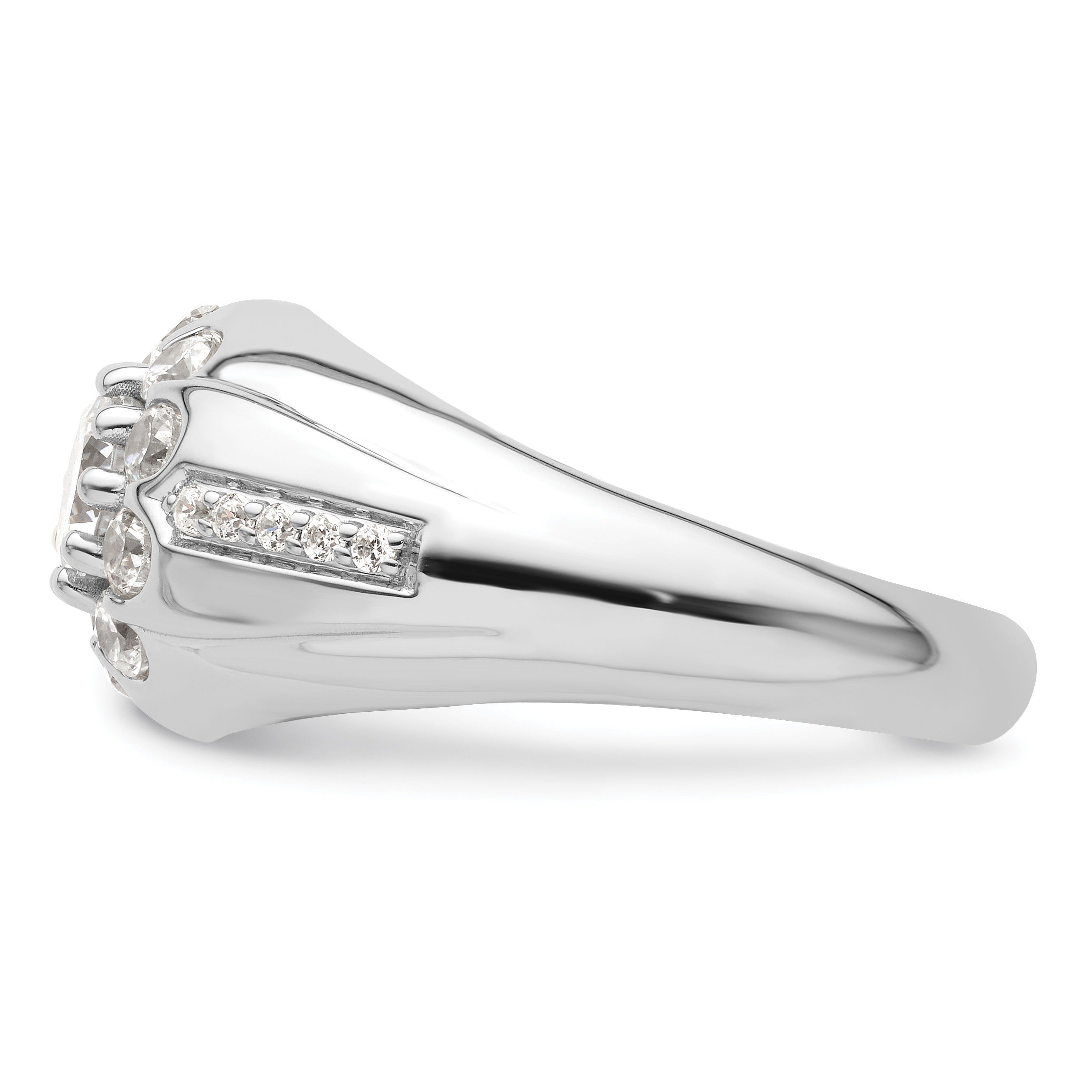 14k White Gold 1 1/2 ct Lab Grown Diamond Men's Ring