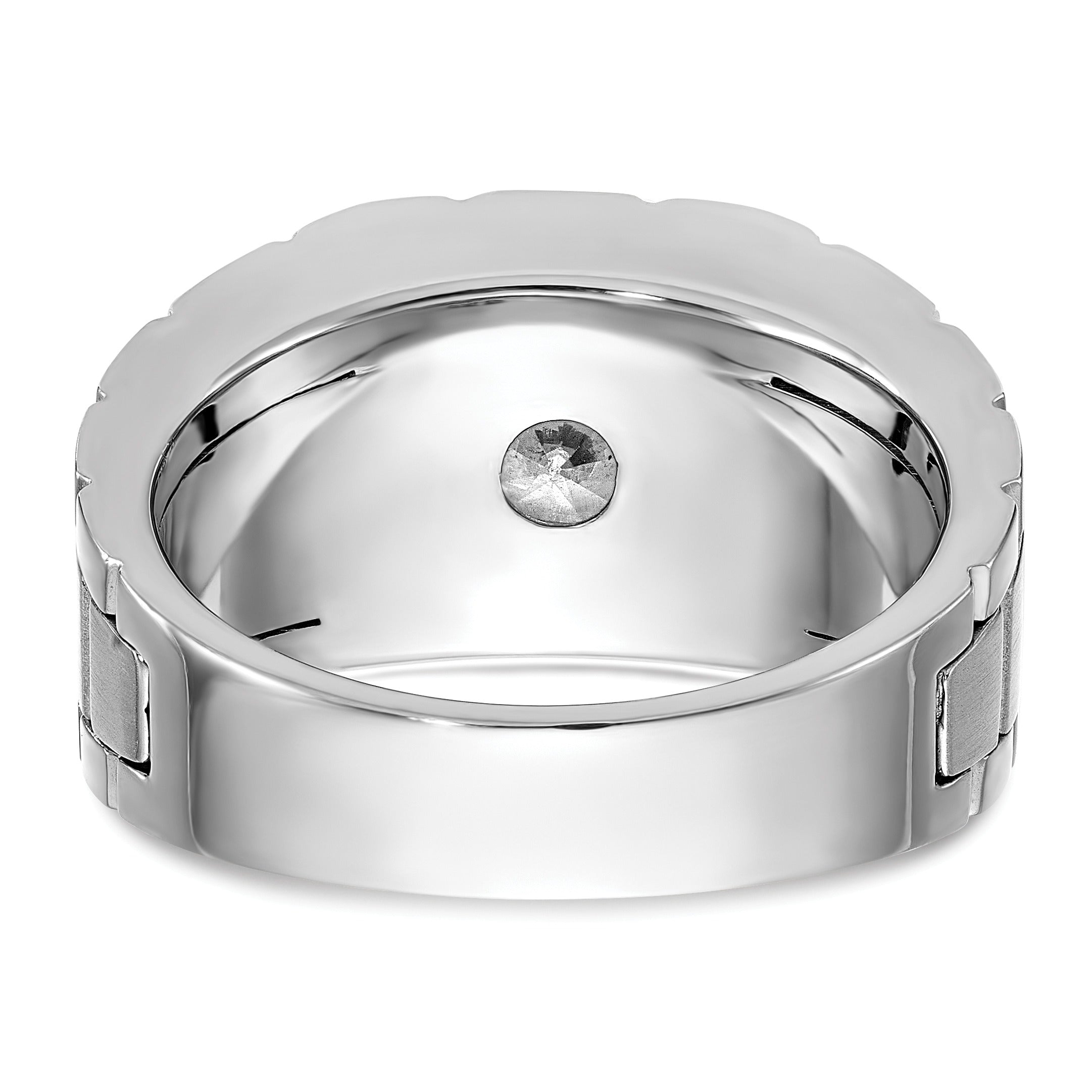 14k White Gold 1 ct Lab Grown Diamond Solitaire Engagement Band Ring
