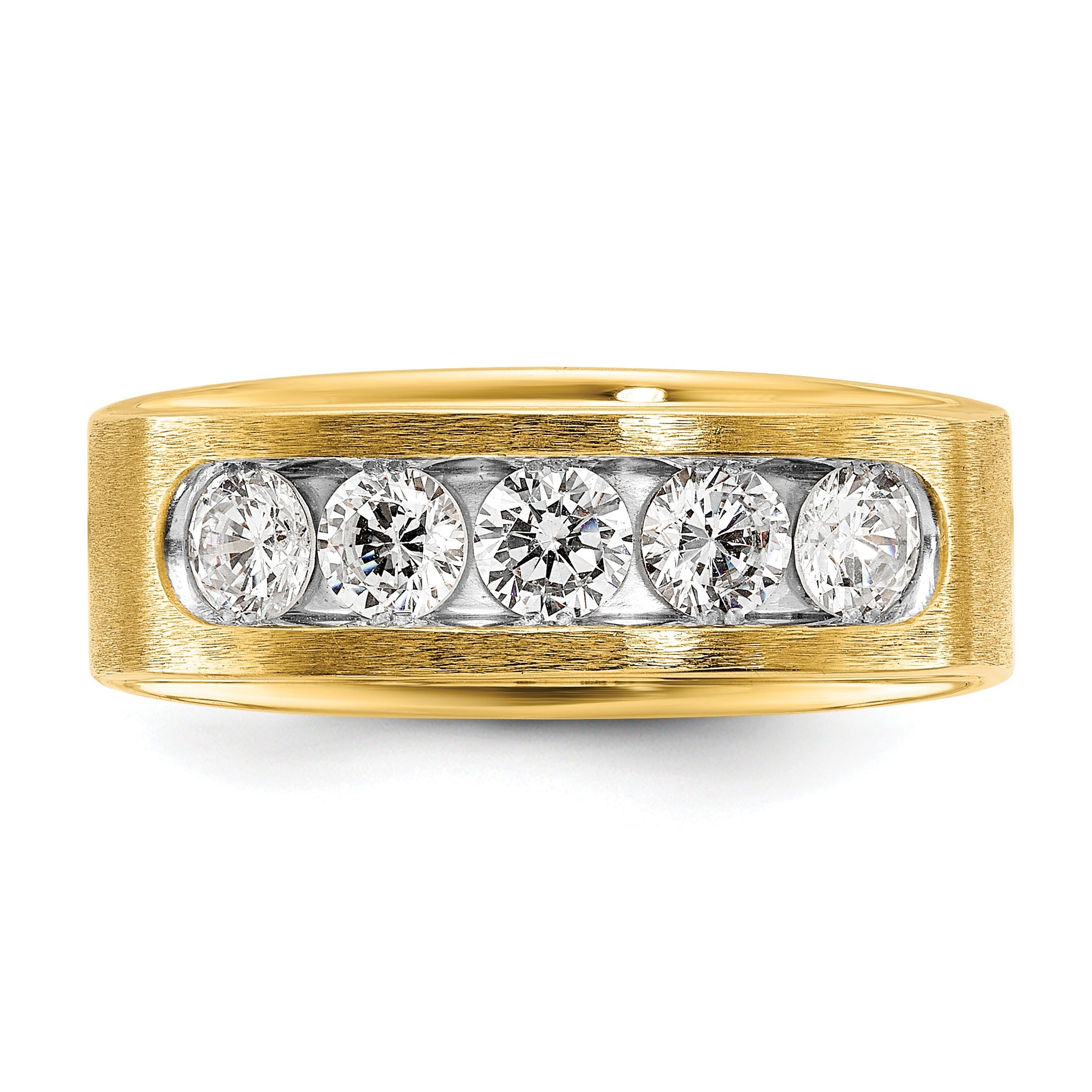 14k Yellow Gold Lab Grown Diamond Five Stone Ring