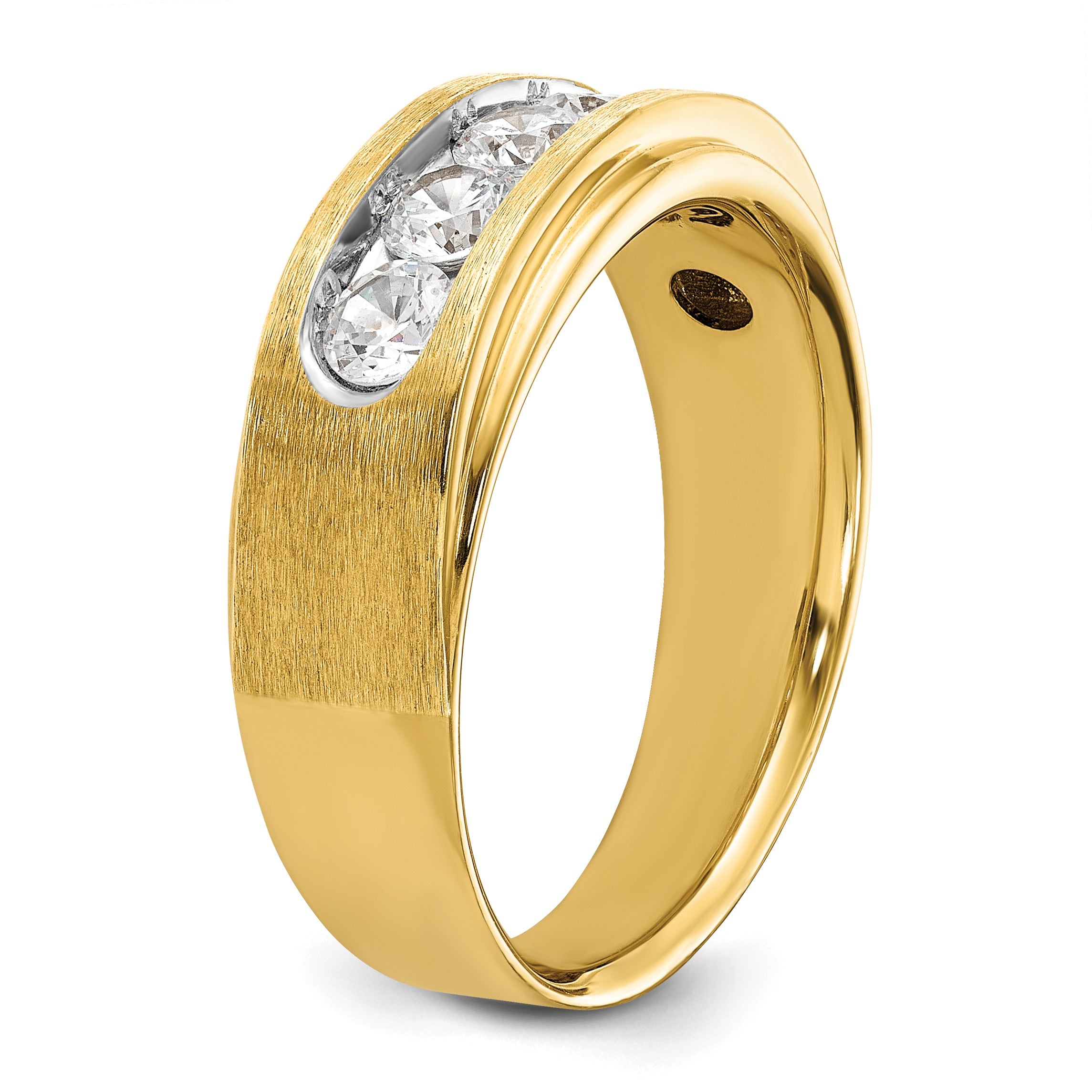 14k Yellow Gold Lab Grown Diamond Five Stone Ring