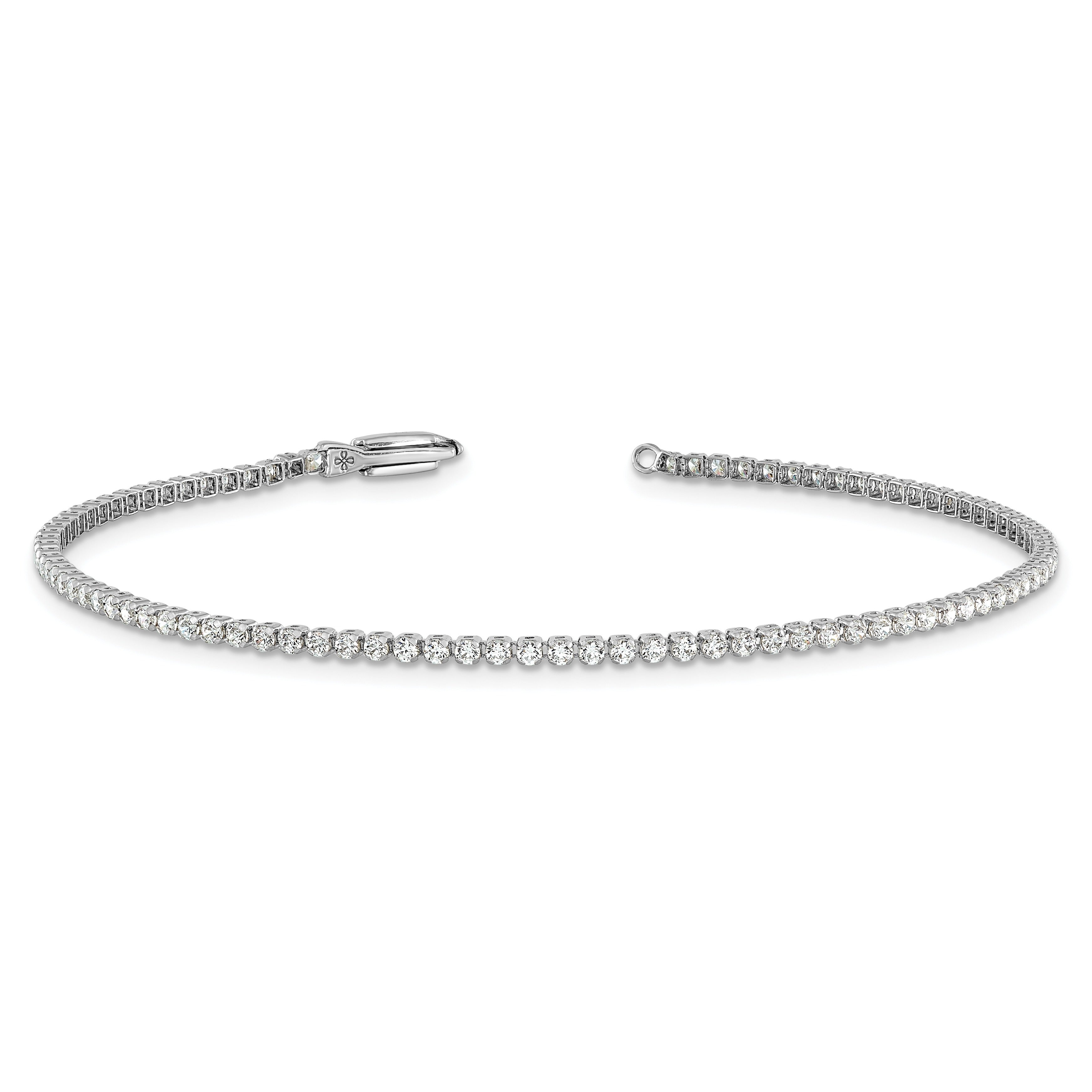 14k White Gold Lab Diamond Round Tennis Bracelet