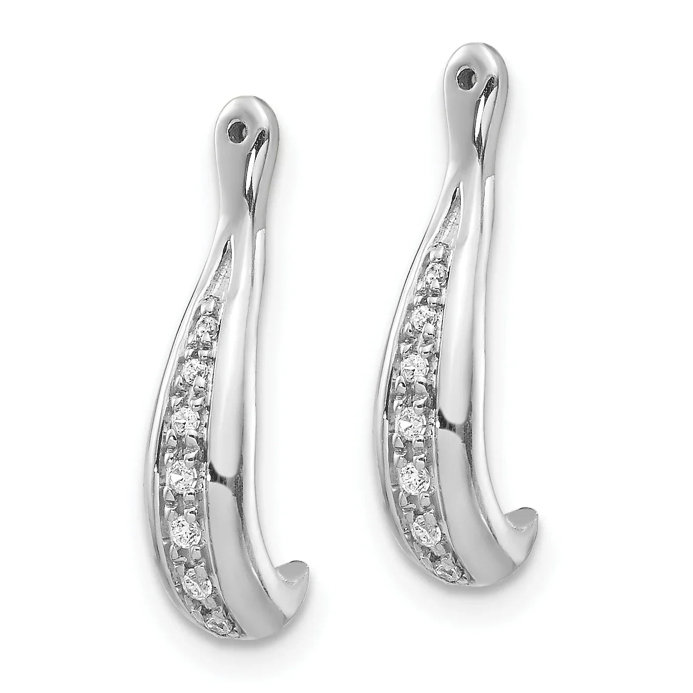 14k White Gold Lab Grown Diamond Jackets Earring - Fine Diamond