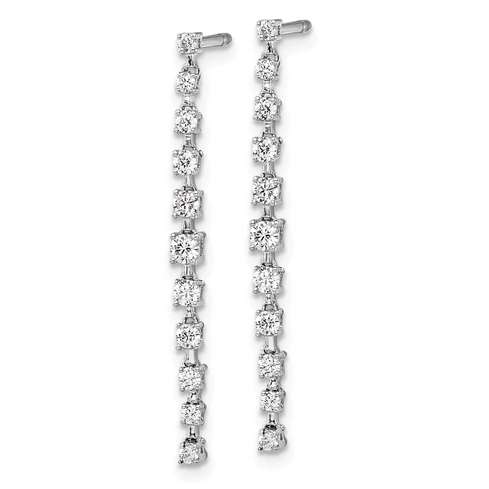 Gold 14K Lab Grown Diamond Post Dangle Earrings - Fine Diamond