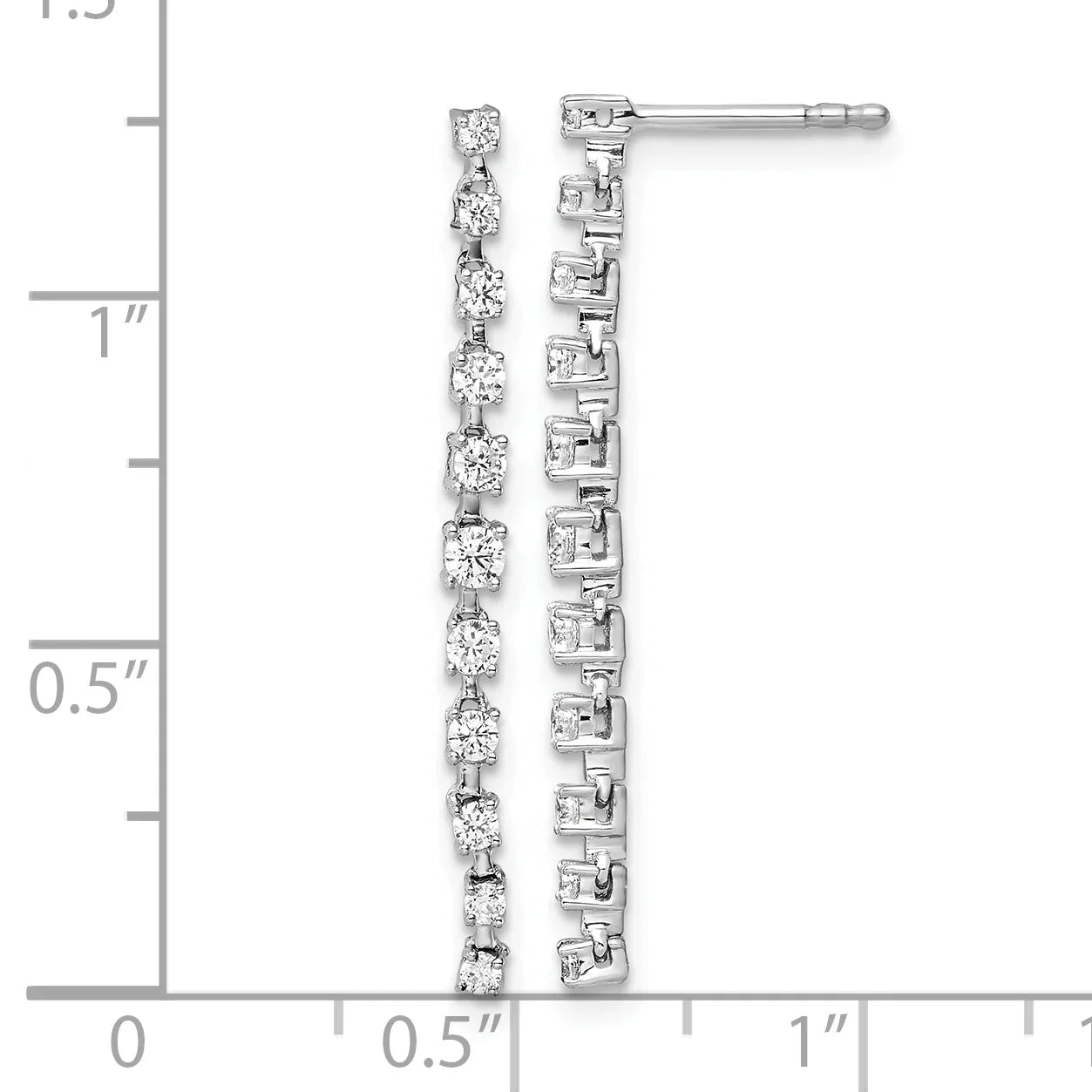 Gold 14K Lab Grown Diamond Post Dangle Earrings - Fine Diamond