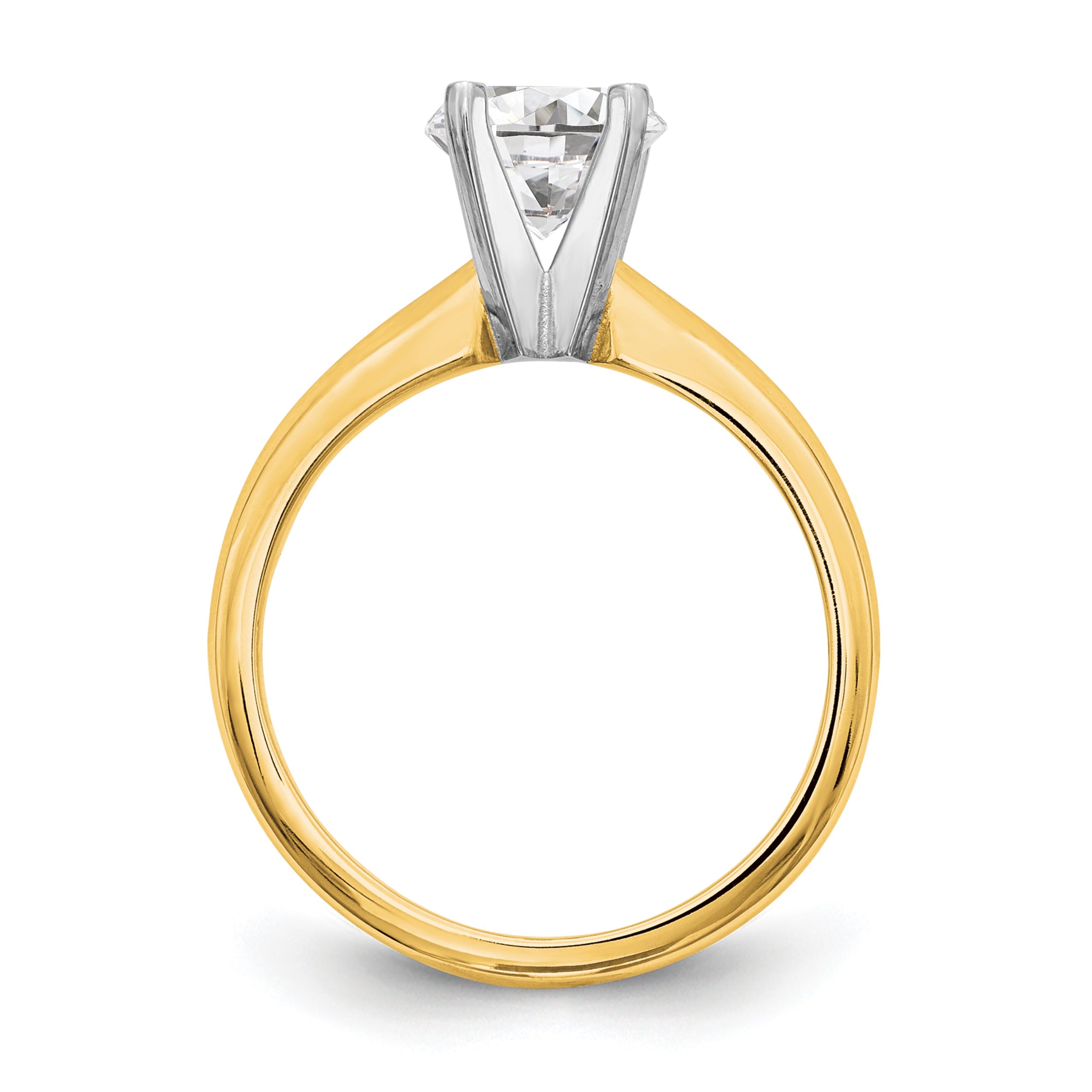 14k Yellow Gold 1 carat 4 Prong Round Solitaire Ring Mounting