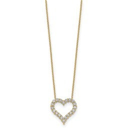 Lab Grown Diamond Open Heart Necklace Gold