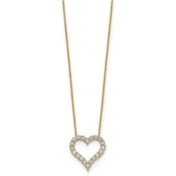 Lab Grown Diamond Open Heart Necklace Gold - Fine Diamond