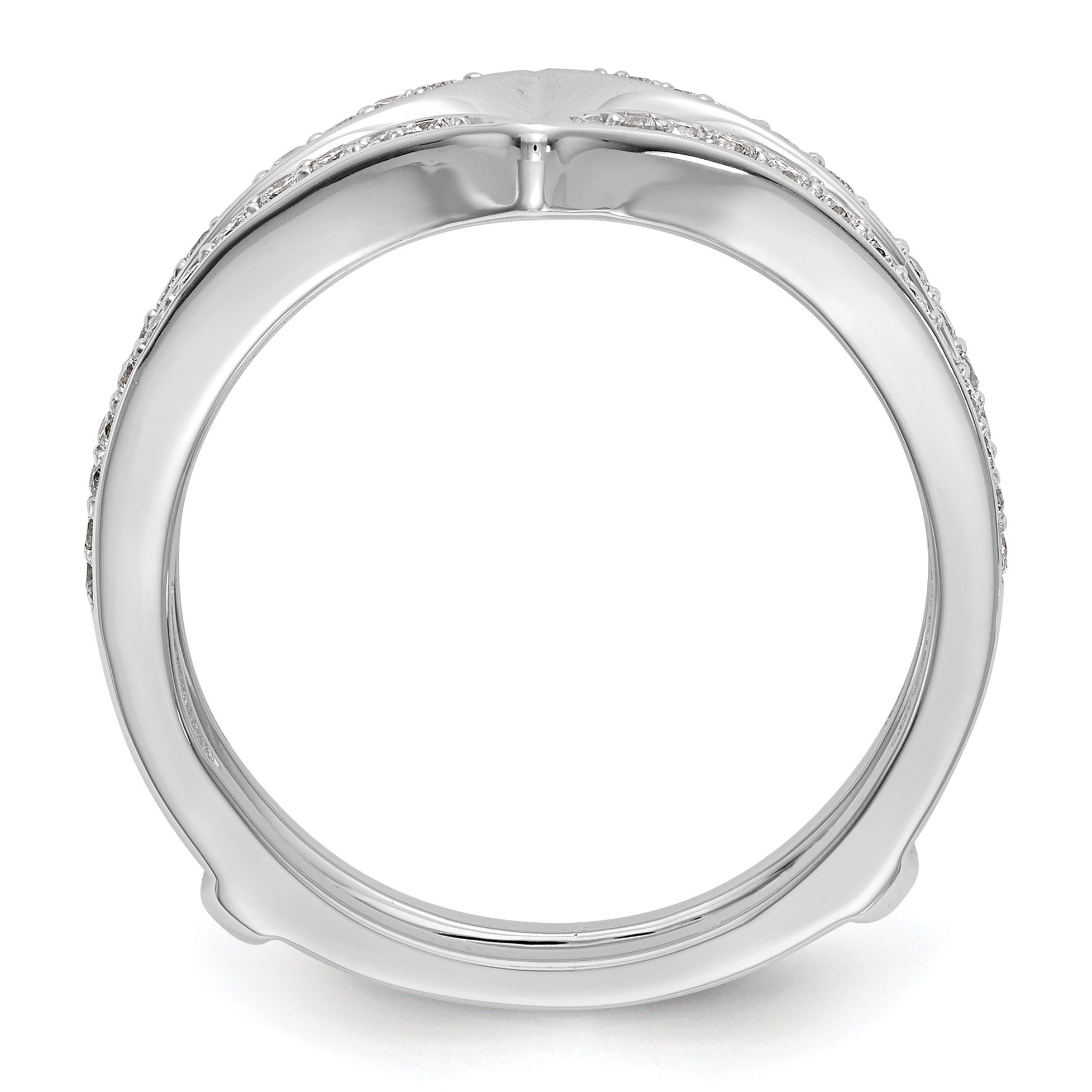 14K White Gold Lab Grown Diamond Ring Guard 0.33 Ct.