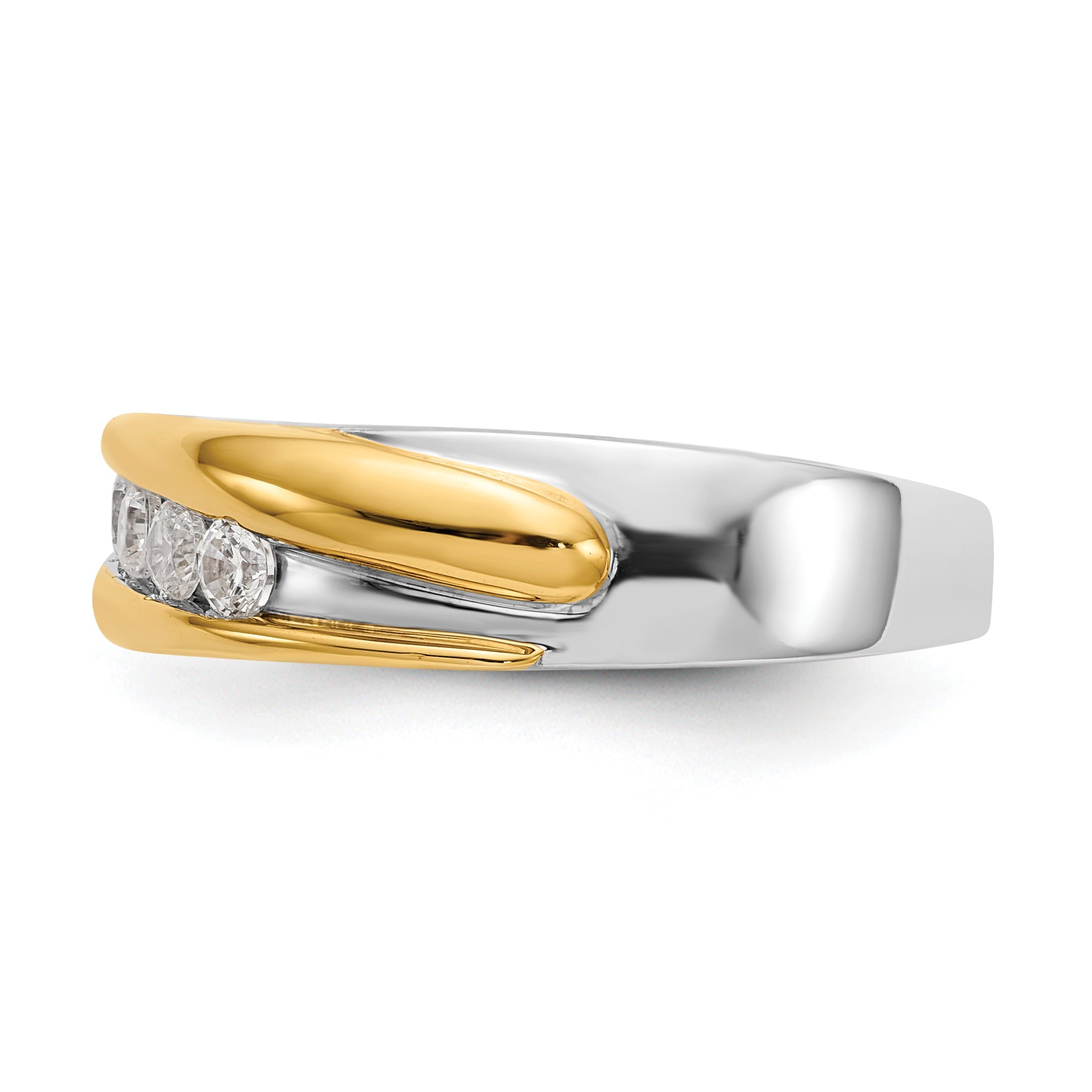14k Two-tone 3/8 ct Lab Diamond Five Stone Men's Ring