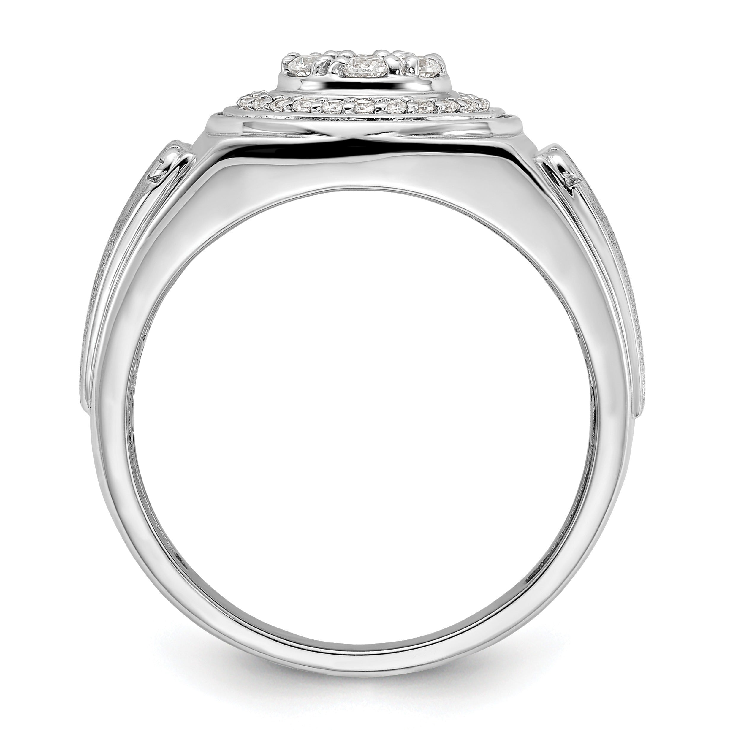 14k White Gold 1/2 ct Lab Grown Diamond Men's Wedding Ring