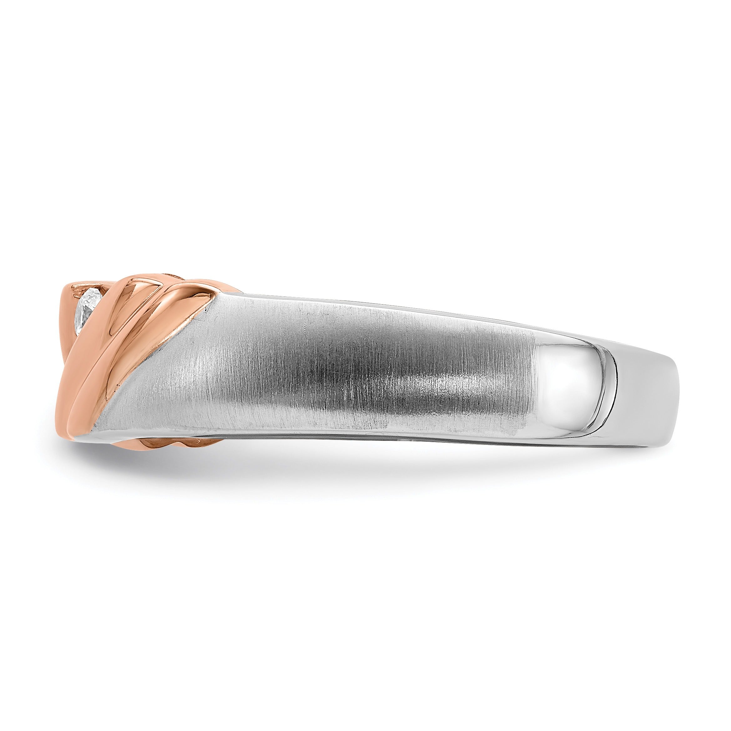1/6 ct Lab Grown Diamond Three Stone Men's Band Ring 14k Two-tone