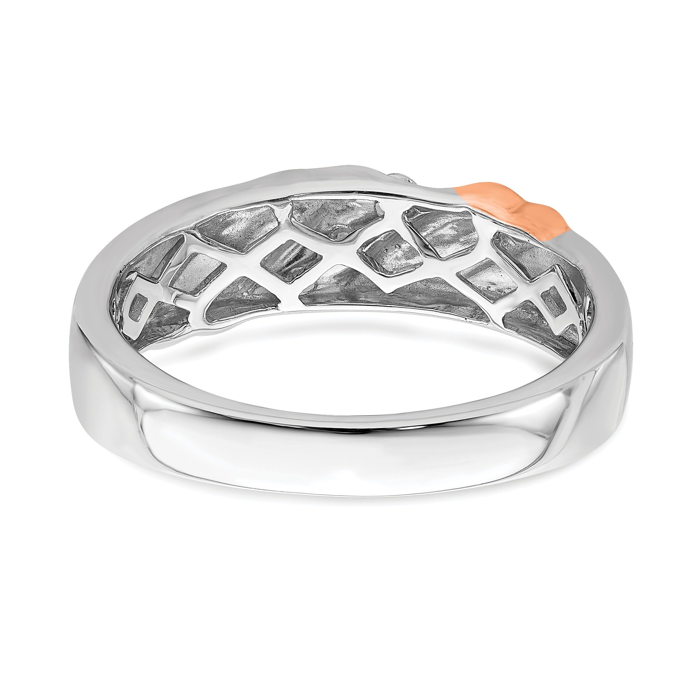 1/6 ct Lab Grown Diamond Three Stone Men's Band Ring 14k Two-tone