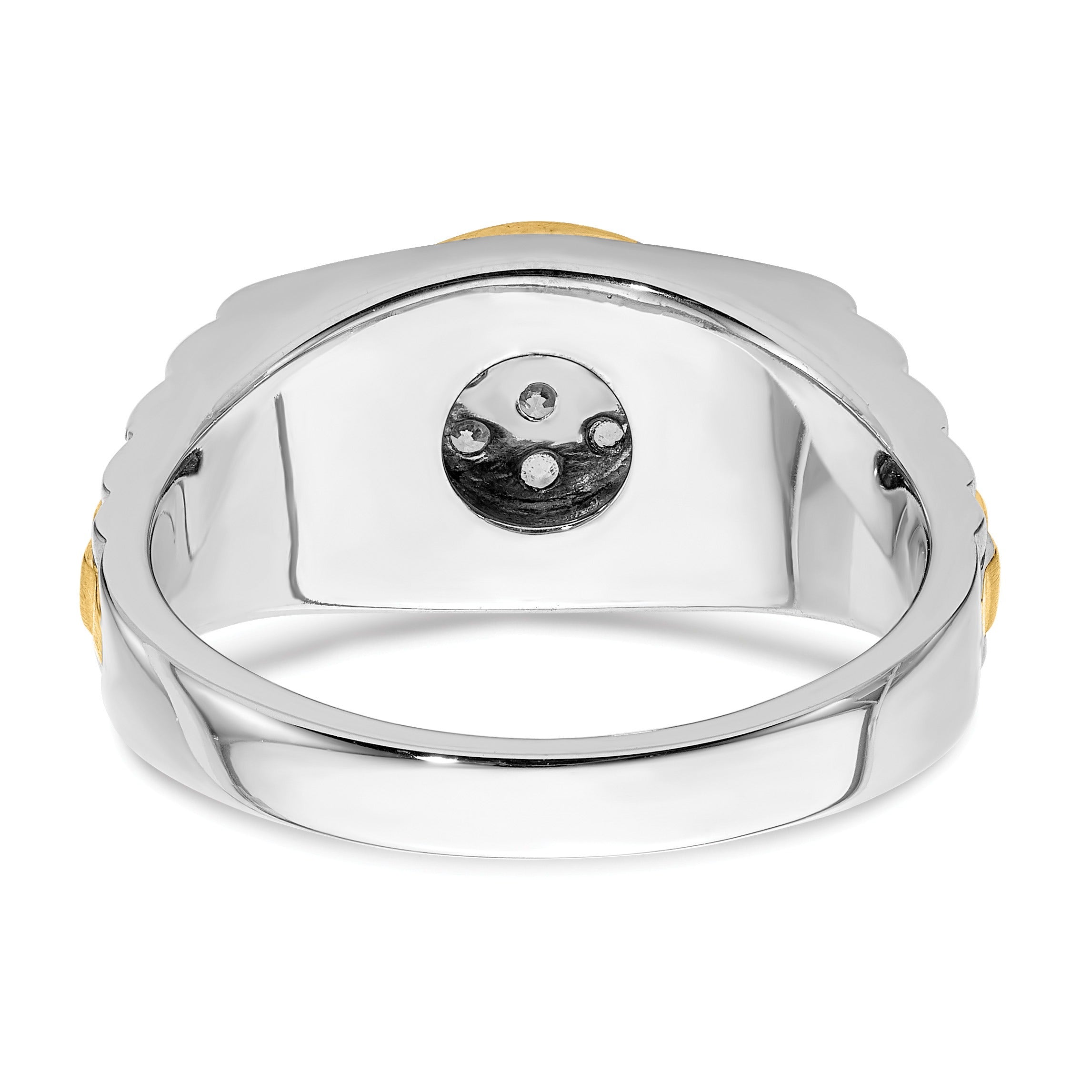 10k Two-Tone 1/3 ct Lab Grown Diamond Cluster Men's Ring
