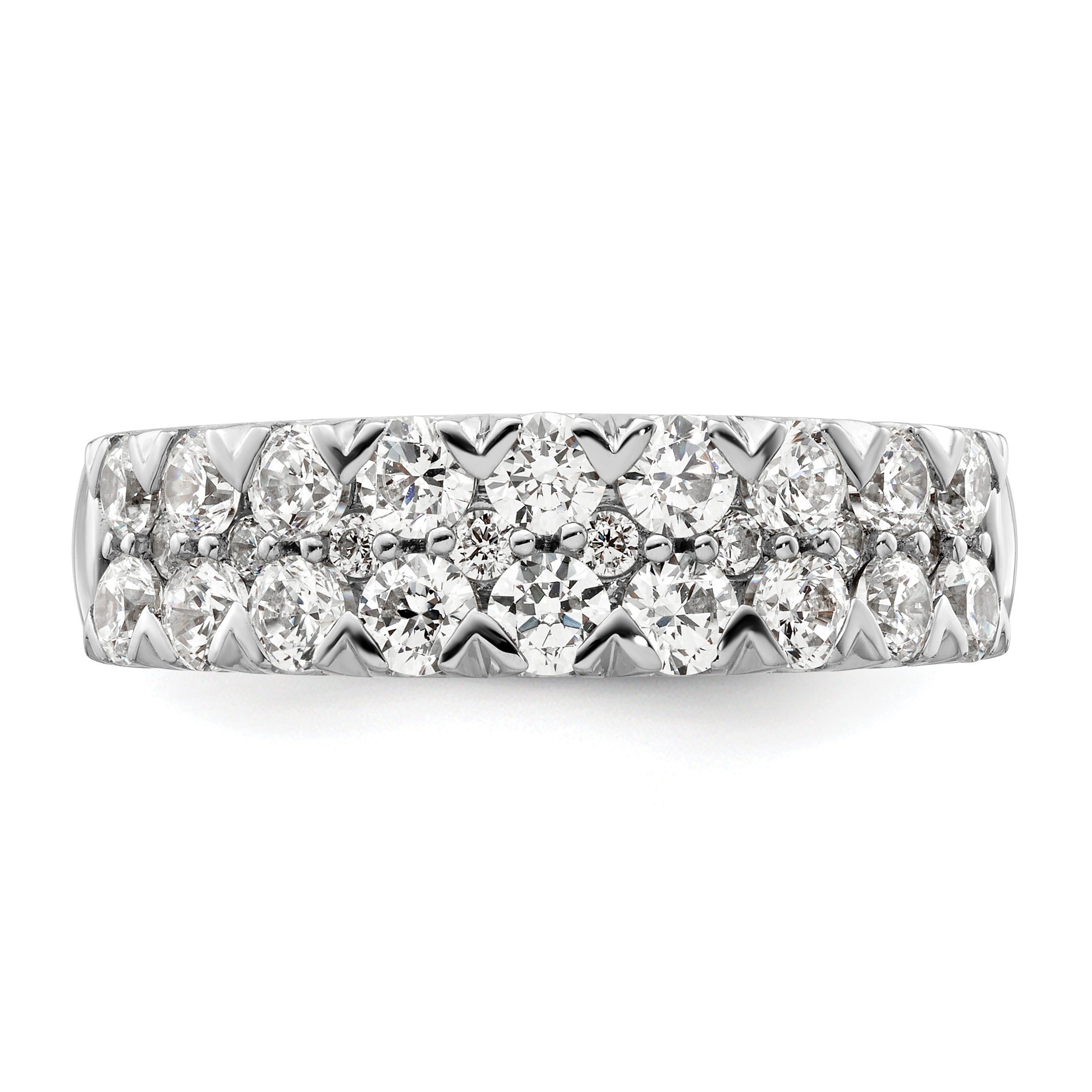 14K White Gold Lab Grown Round Diamond Wedding Ring 1.5 Ct
