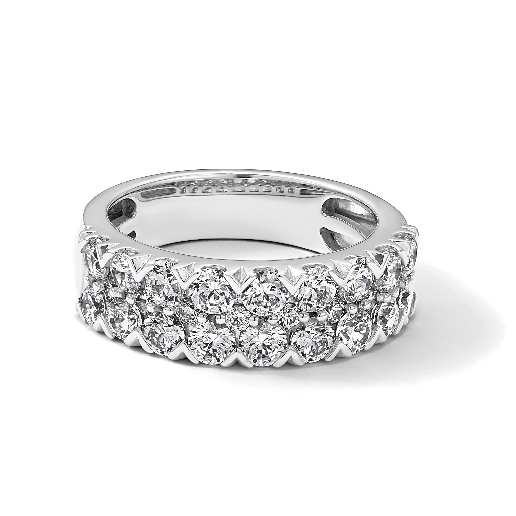 14K White Gold Lab Grown Round Diamond Wedding Ring 1.5 Ct