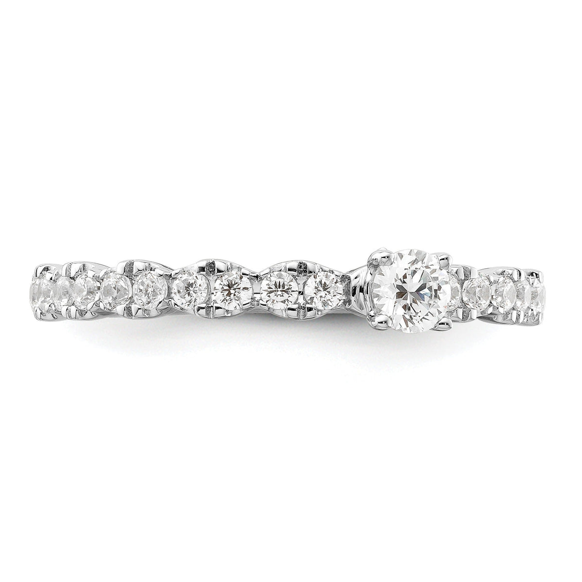 0.37 Ct Round Lab Grown Diamond Prong 14K White Gold Two Promises Enhancer Band