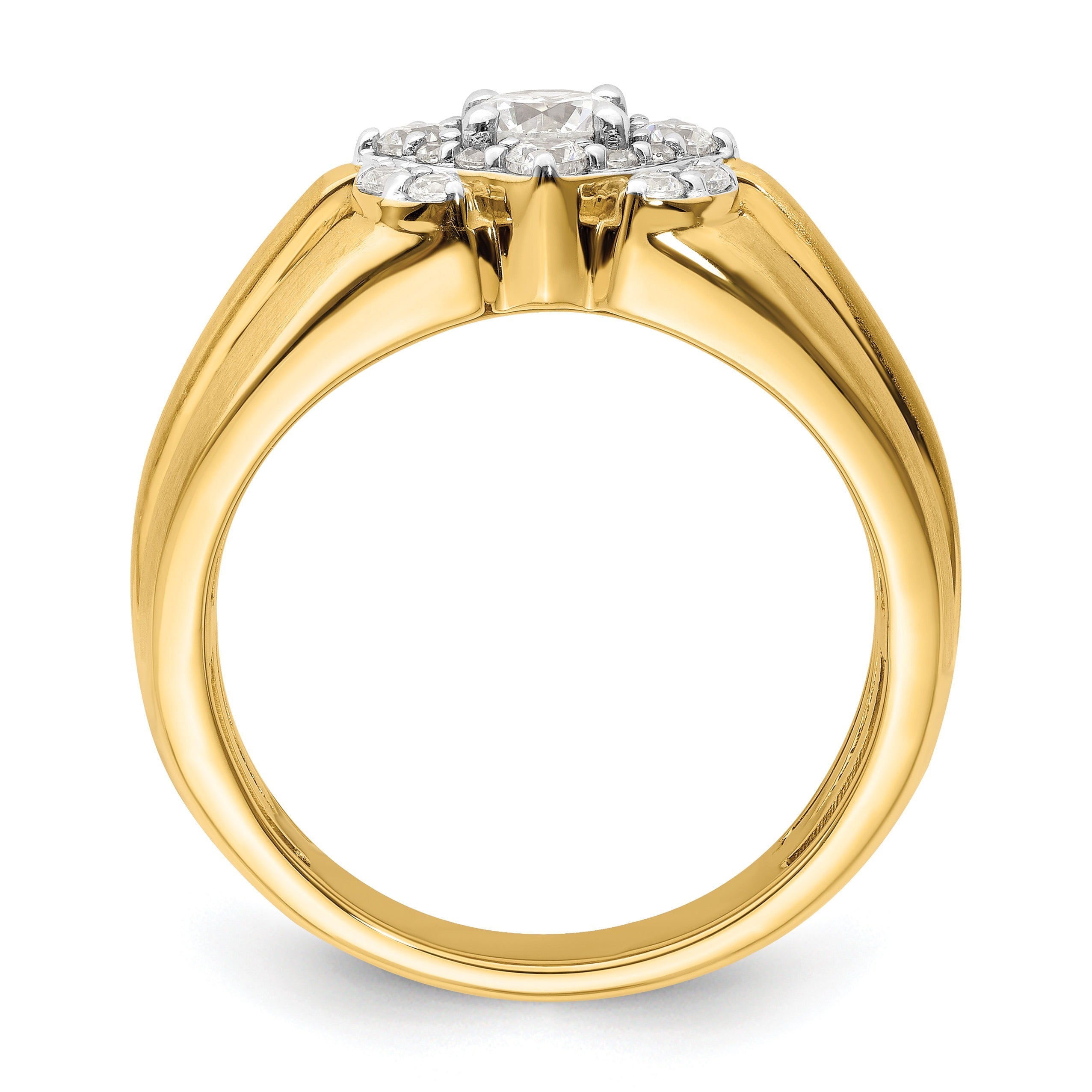 14k Two-Tone 1 ct Lab Grown Diamond Men's Ring