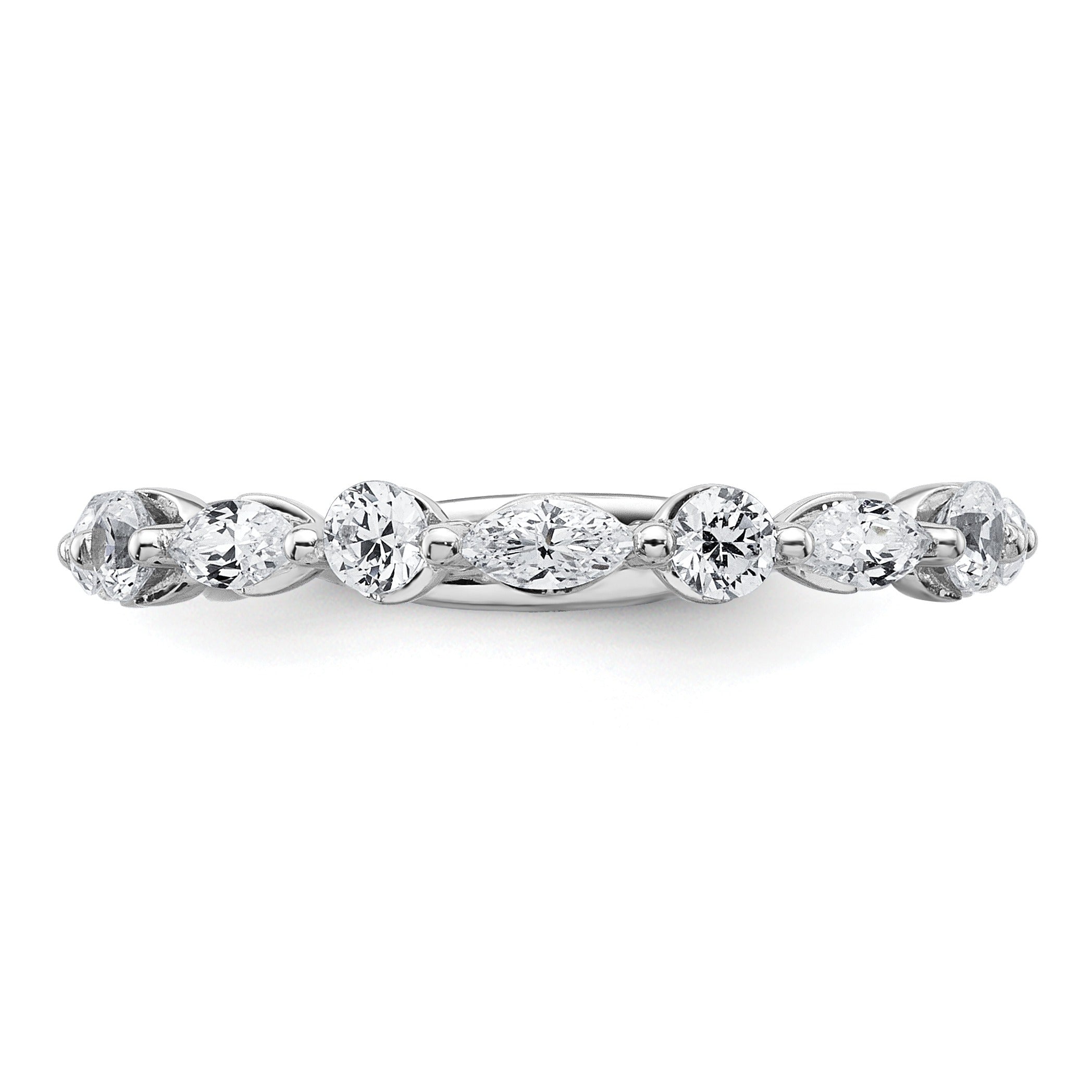 14K White Gold Lab Grown Diamond Wedding Band Ring 0.75 Ct