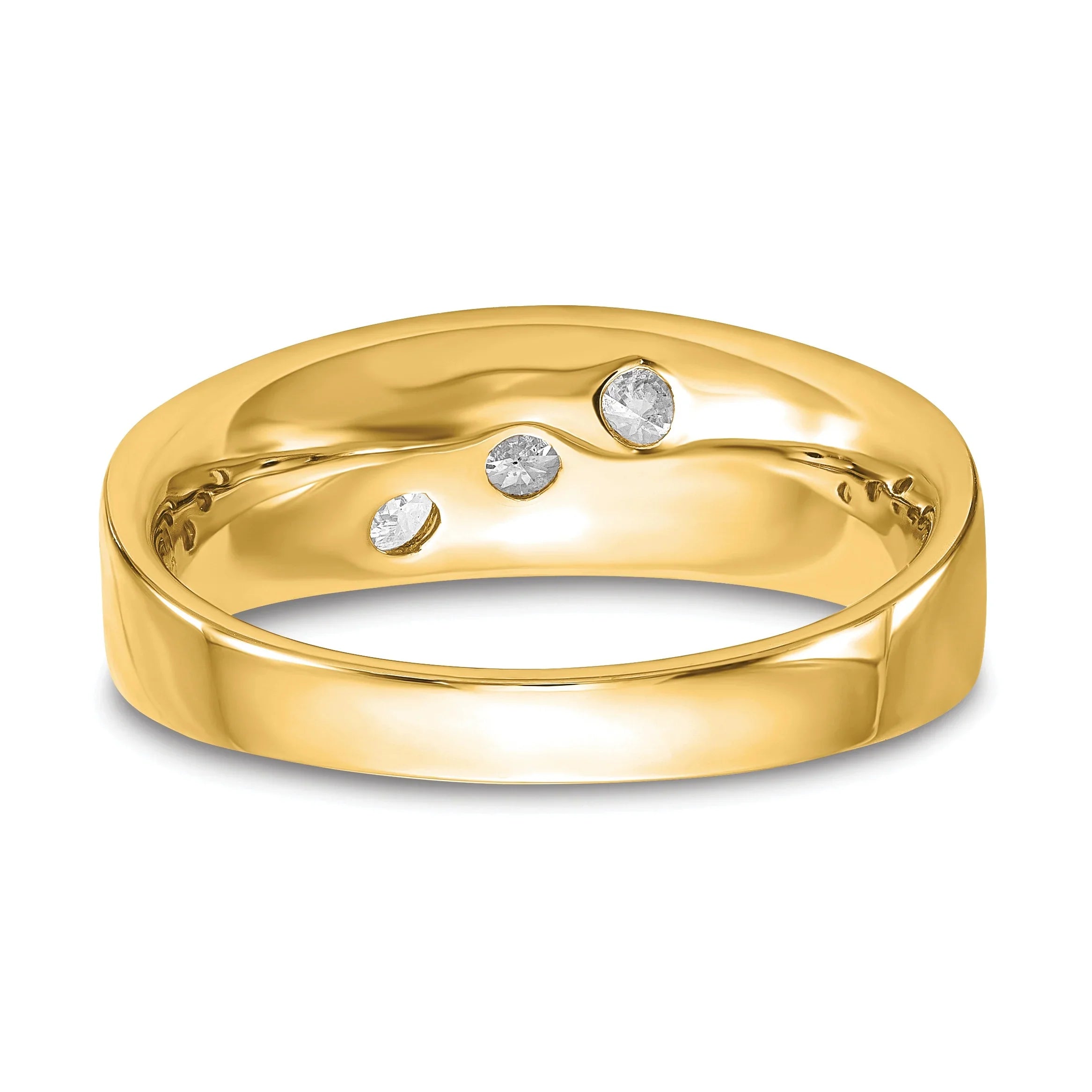 Lab Grown Diamond Three Stone Wedding Band Men Ring 0.625 ct