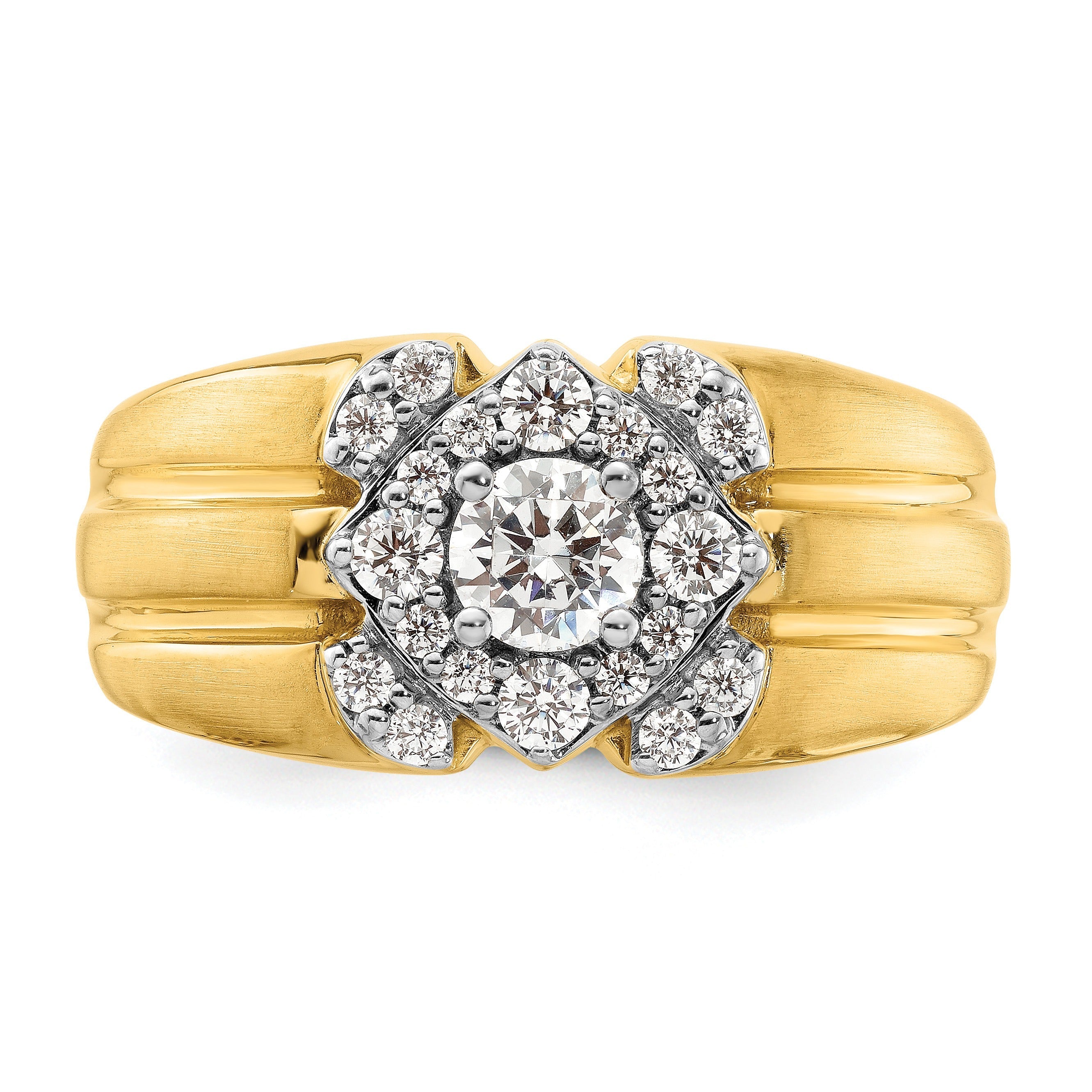 14k Two-Tone 1 ct Lab Grown Diamond Men's Ring