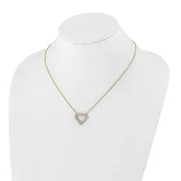 Lab Grown Diamond Open Heart Necklace Gold - Fine Diamond