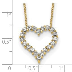 Lab Grown Diamond Open Heart Necklace Gold