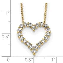 Lab Grown Diamond Open Heart Necklace Gold - Fine Diamond