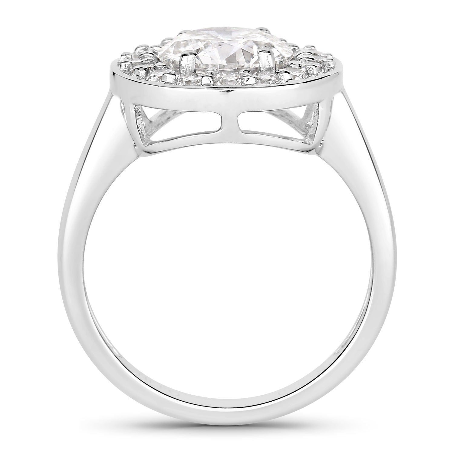 2.48 Ct Round Lab Grown Diamond Platinum Halo Bridal Ring