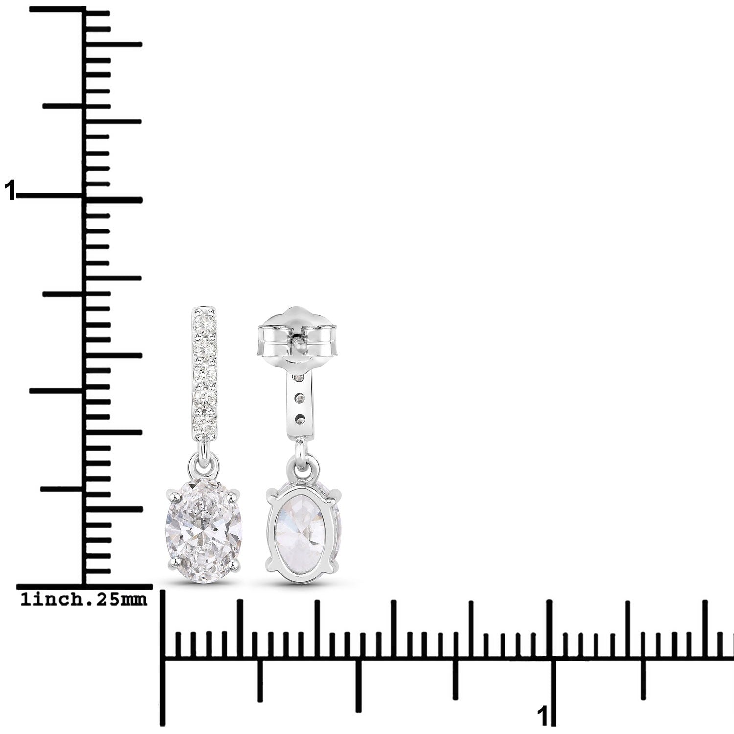 1.64 Ct Oval Lab Grown Diamond Prong Platinum Dangle Drop Bridal Earrings