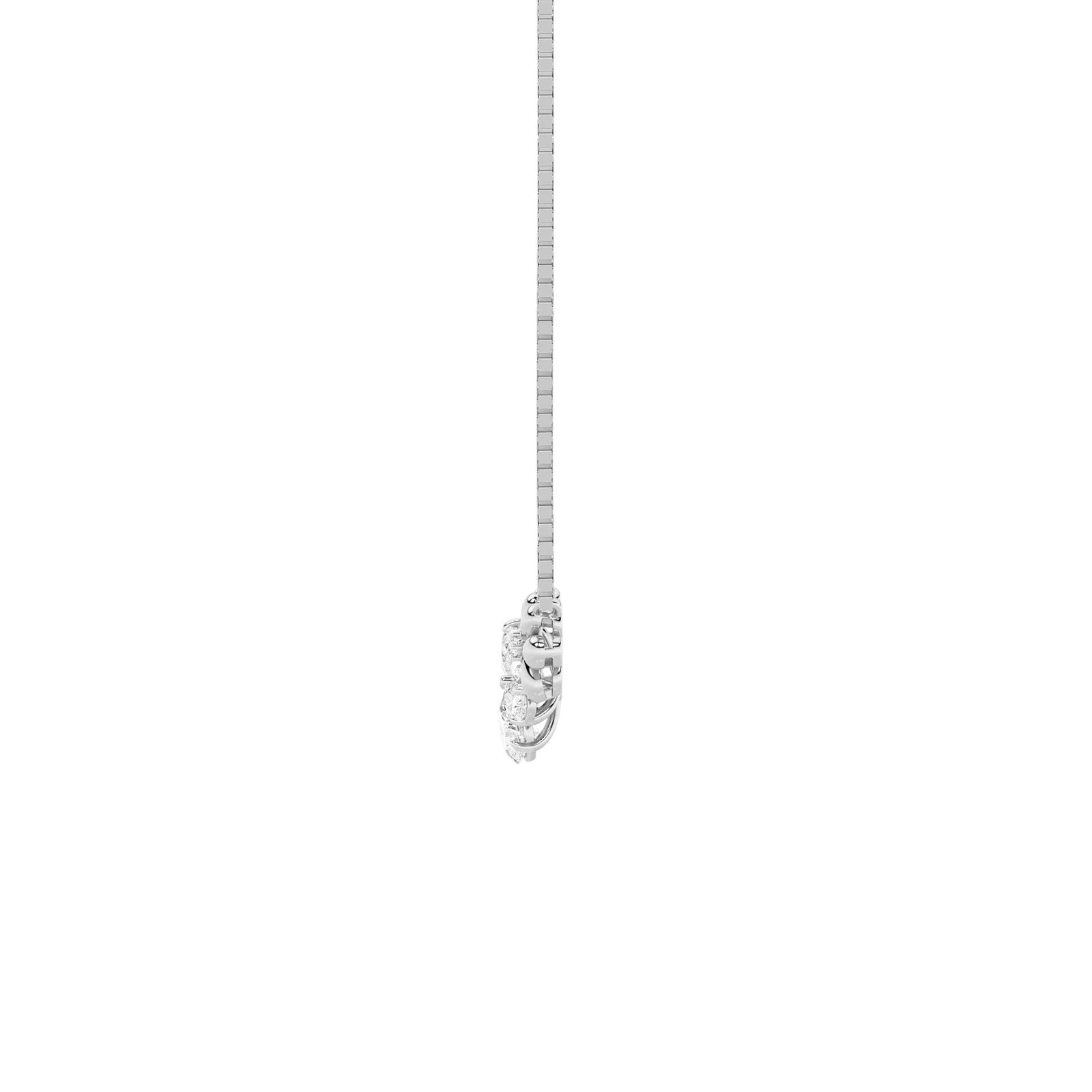 2.0 Ct Pear (F/VS) Lab Grown Diamond Prong 10K White Gold Fancy Floral Pendant Necklace