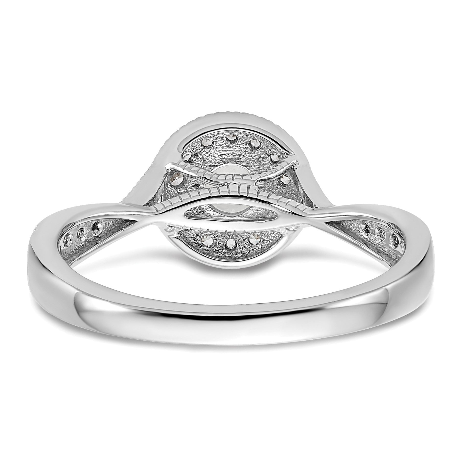 White Gold Lab Grown Diamond Round Halo Engagement Ring