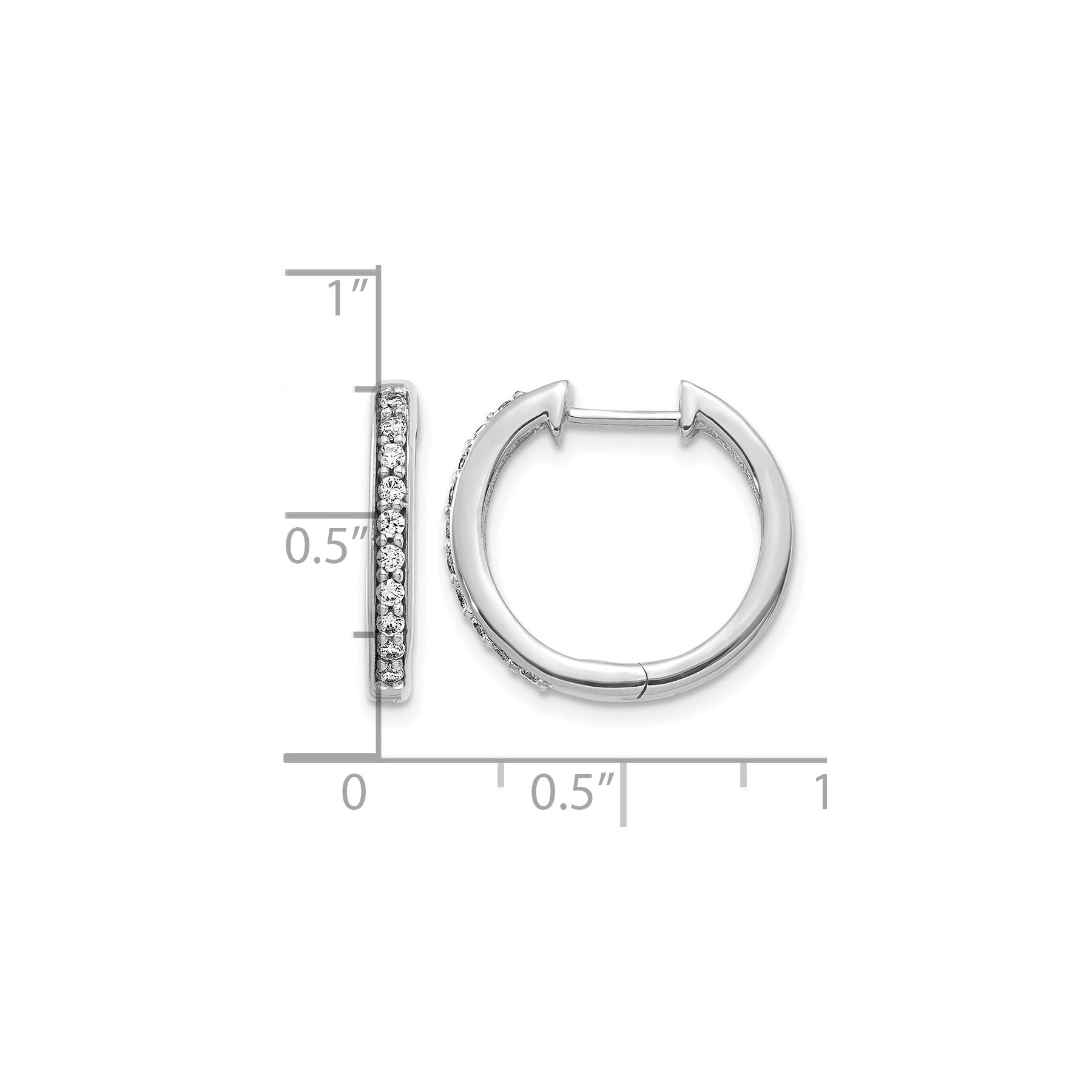 14k Gold Lab Grown Diamond Hinged Hoop Earrings