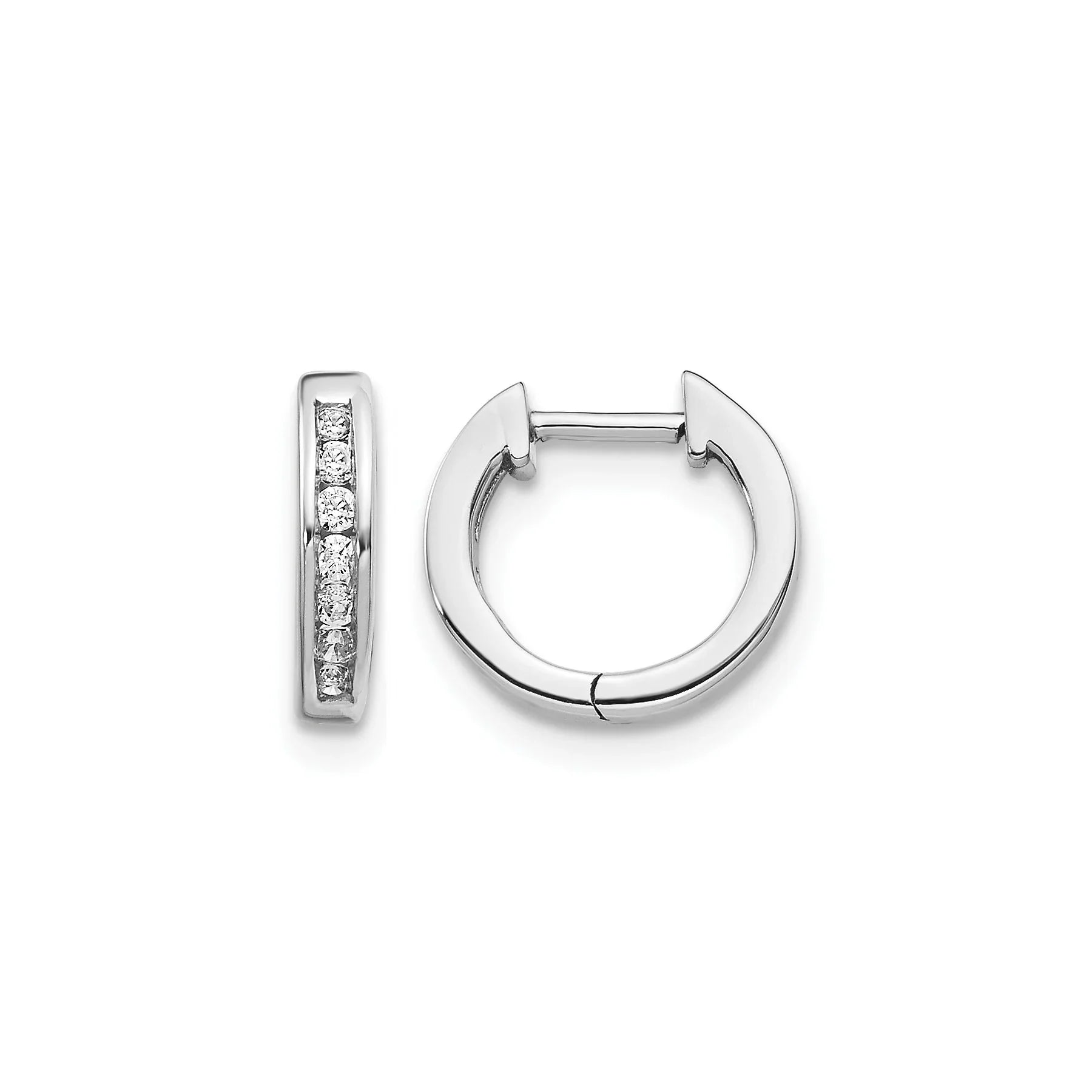 Lab Grown Diamond Hinged Hoop 14k Gold Earrings - Fine Diamond