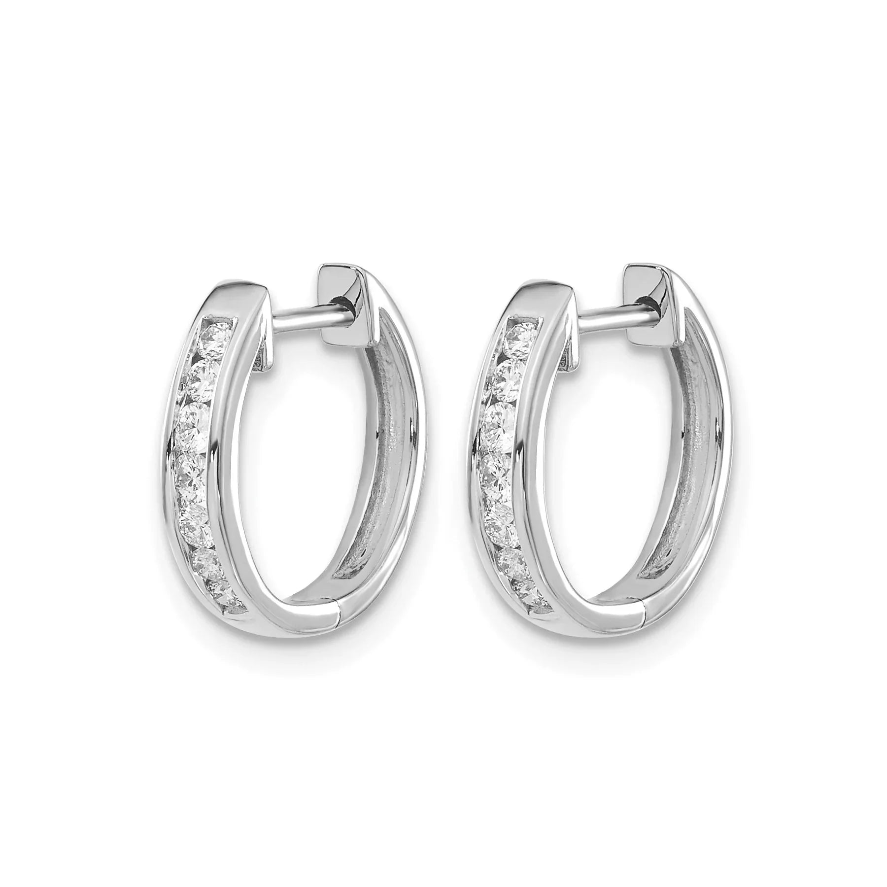 14k Gold Lab Grown Diamond Hinged Hoop Earrings - Fine Diamond