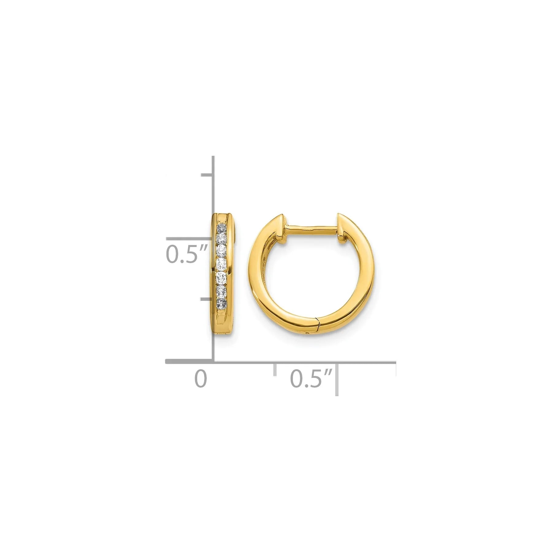 14k Gold Lab Grown Diamond Hinged Hoop Earrings - Fine Diamond