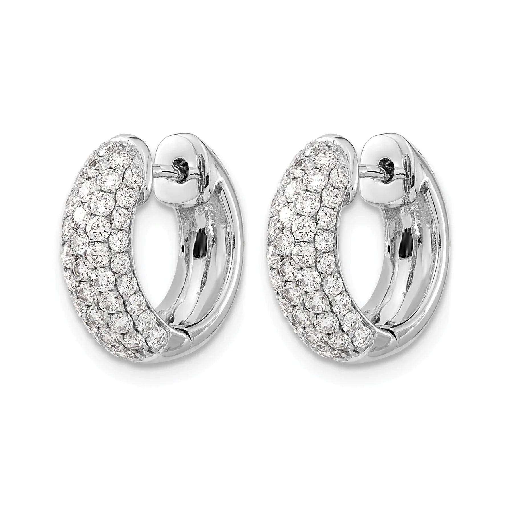 Lab Diamond Hinged Hoop 14k Gold Earrings - Fine Diamond