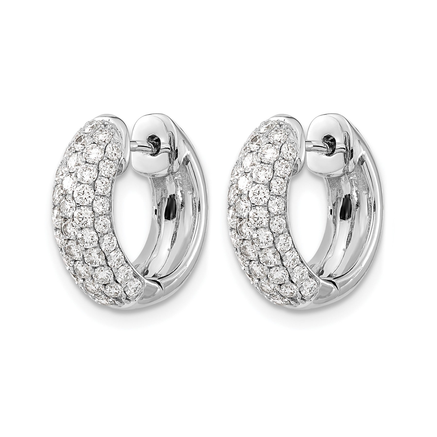 14k Gold Lab Grown Diamond Hinged Hoop Earrings