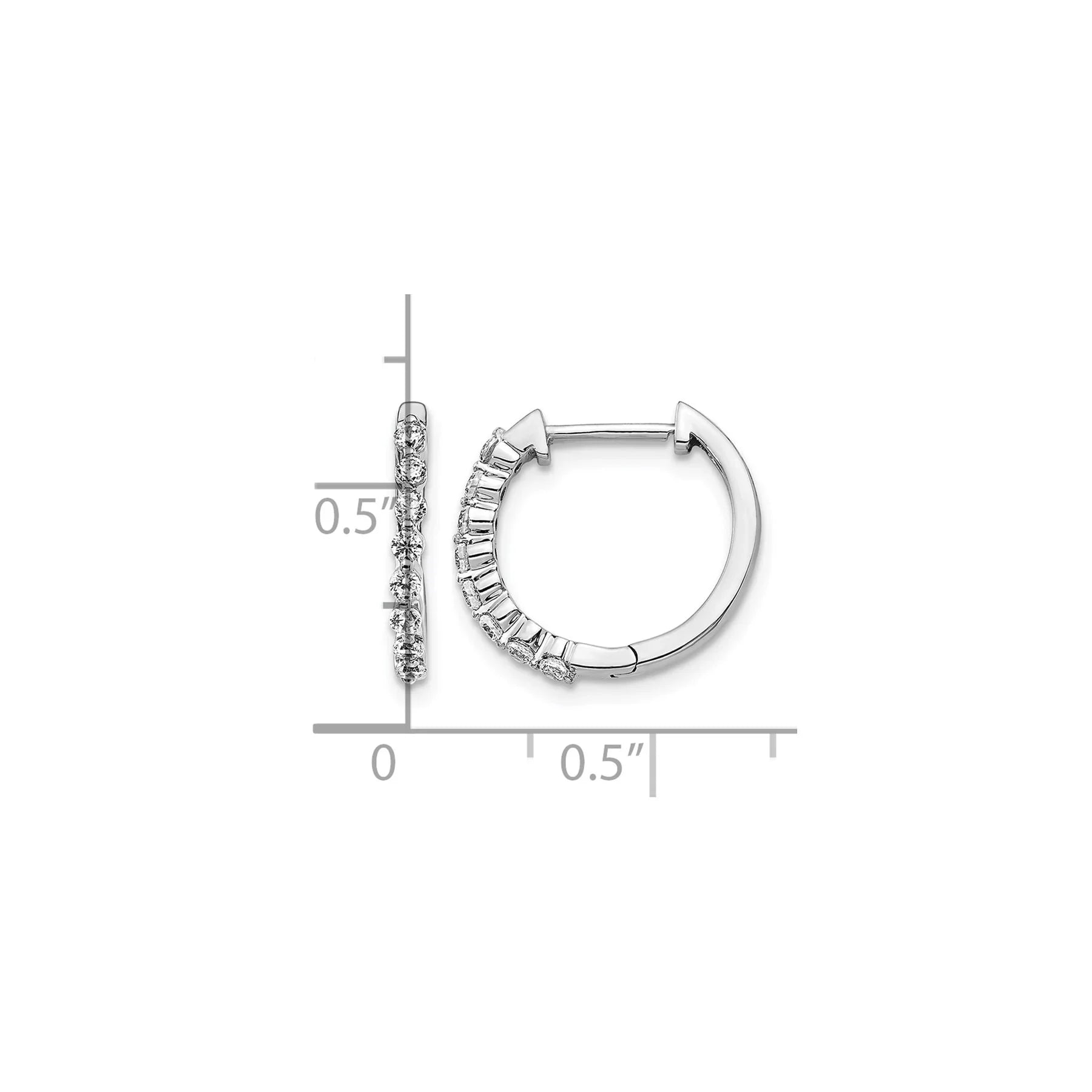 14k Gold Lab Grown Diamond Hinged Hoop Earrings - Fine Diamond