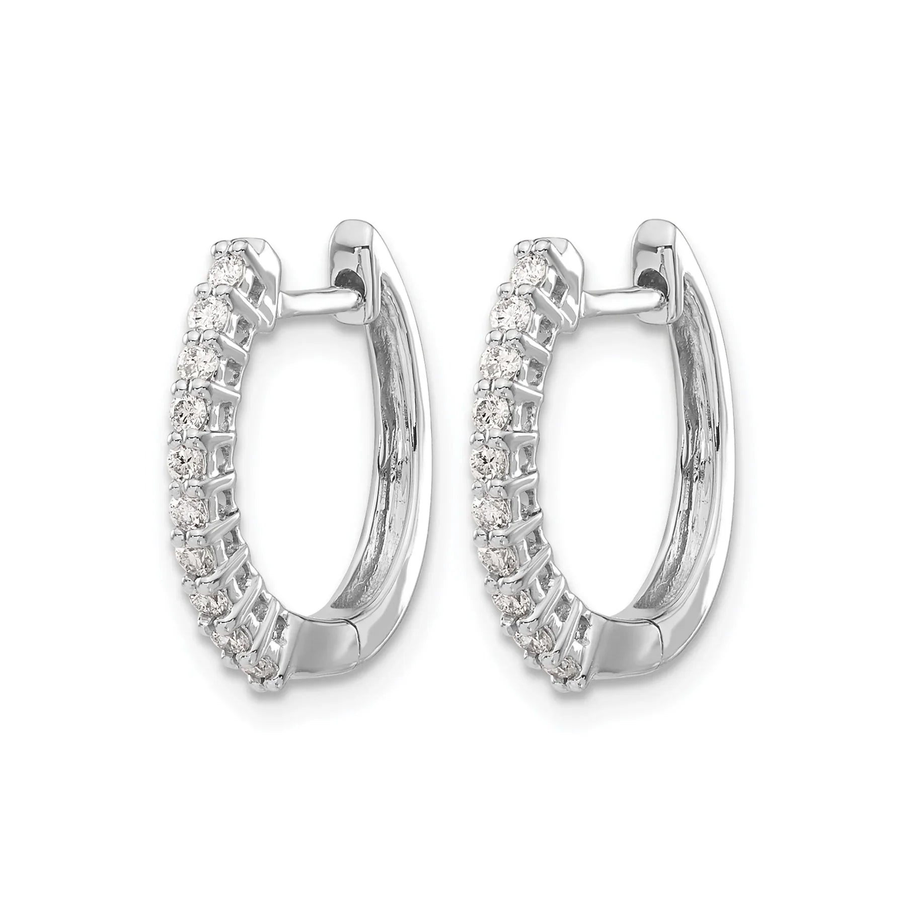 14k Gold Lab Grown Diamond Hinged Hoop Earrings - Fine Diamond