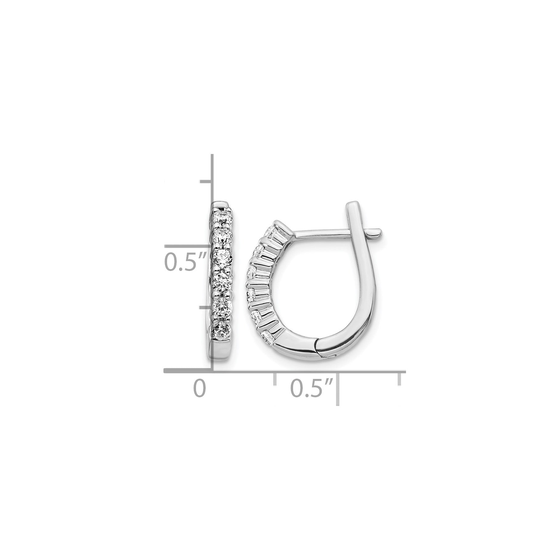 14k Yellow/ White Gold Diamond Hinged Hoop Earrings