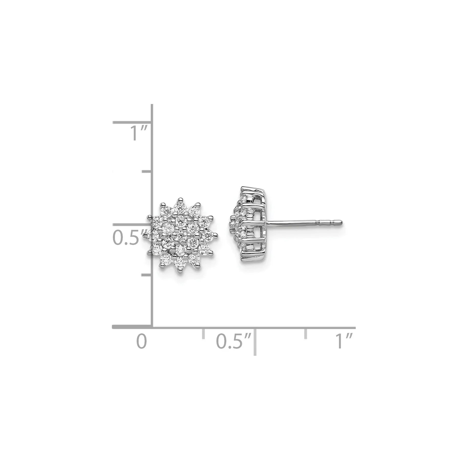 14k White/ Yellow Gold Lab Grown Diamond Stud Earrings - Fine Diamond