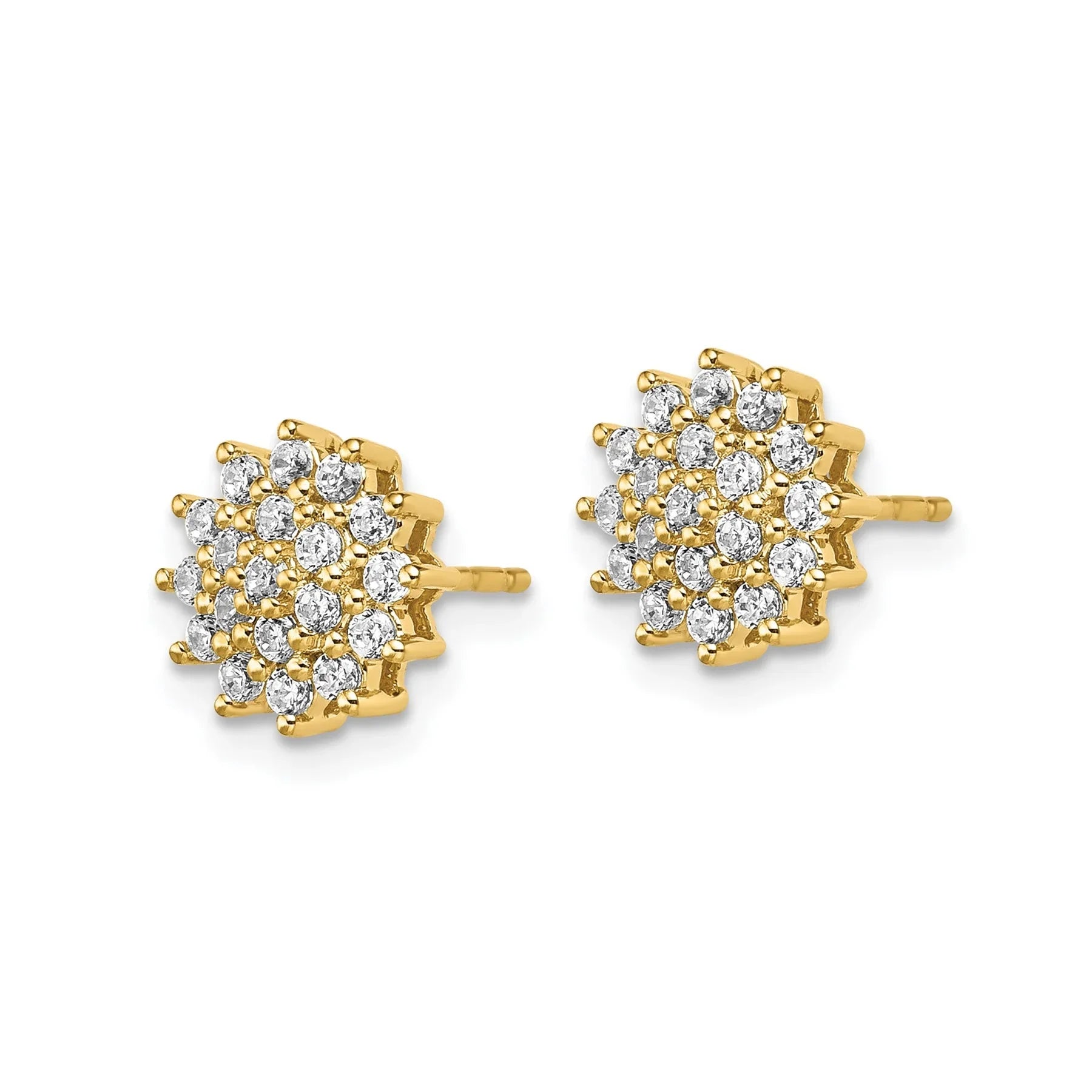14k White/ Yellow Gold Lab Grown Diamond Stud Earrings - Fine Diamond