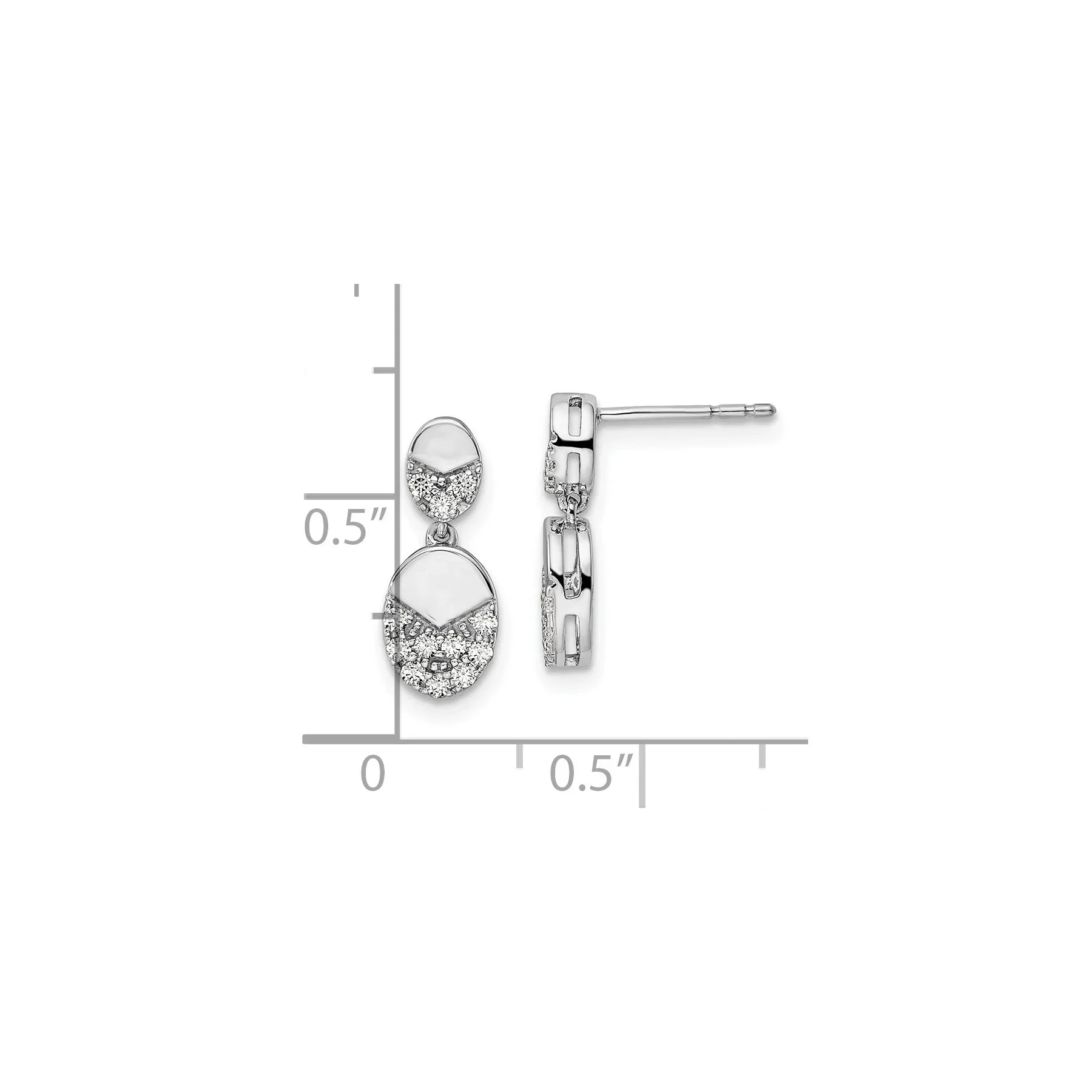 14k White Gold Lab Grown Diamond Dangle Earrings - Fine Diamond