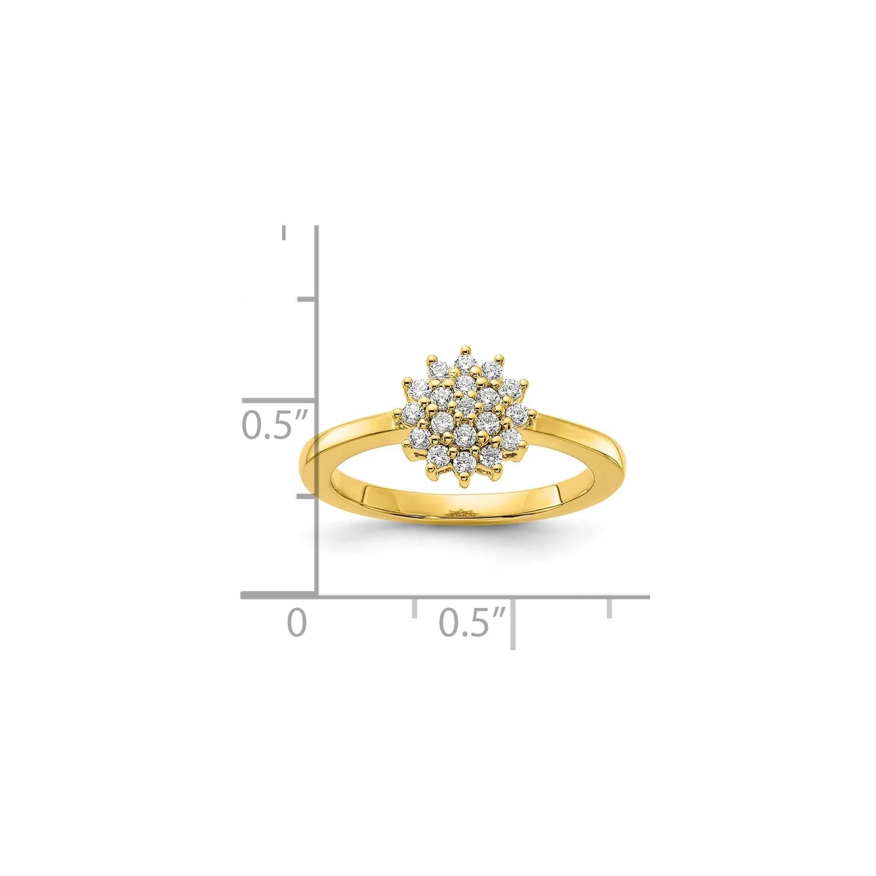 14k Gold Lab Grown Diamond Cluster Ring 0.285 ct. - Fine Diamond