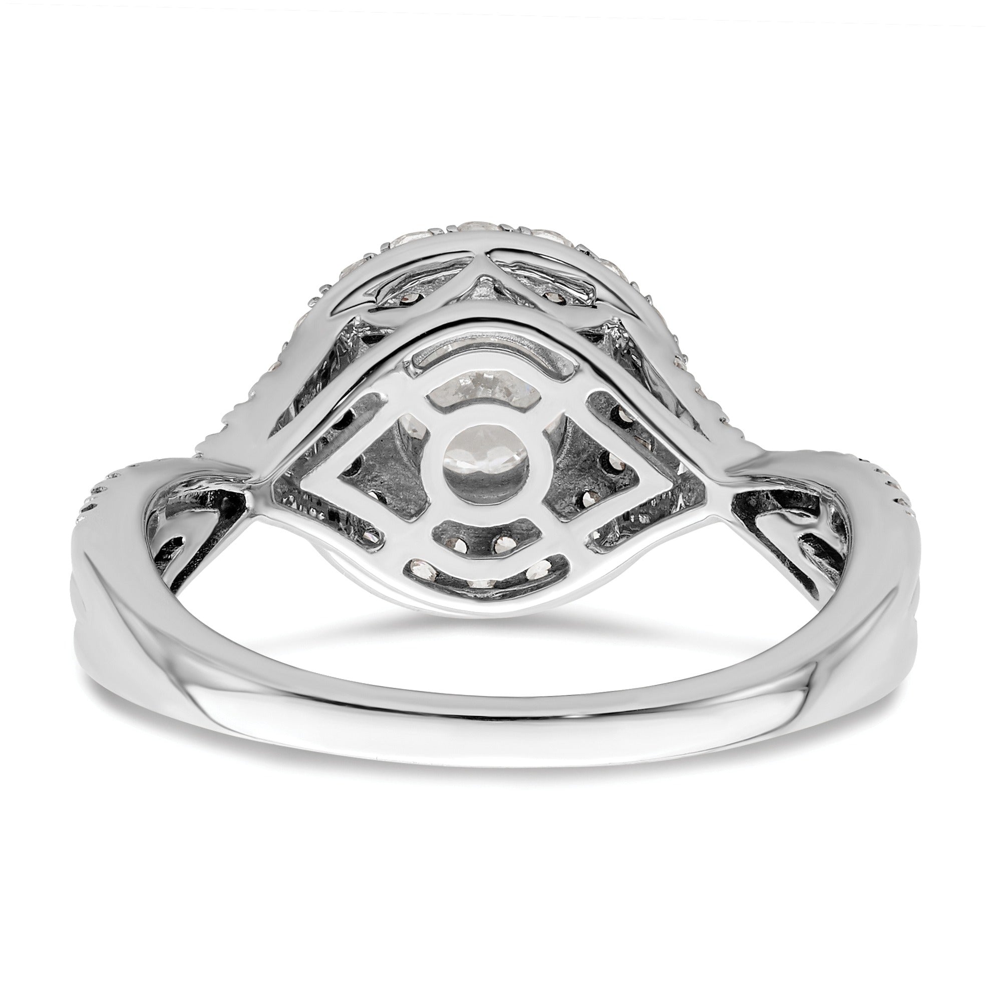 White Gold Eternal Promise Diamond Double Halo Ring 1 ct