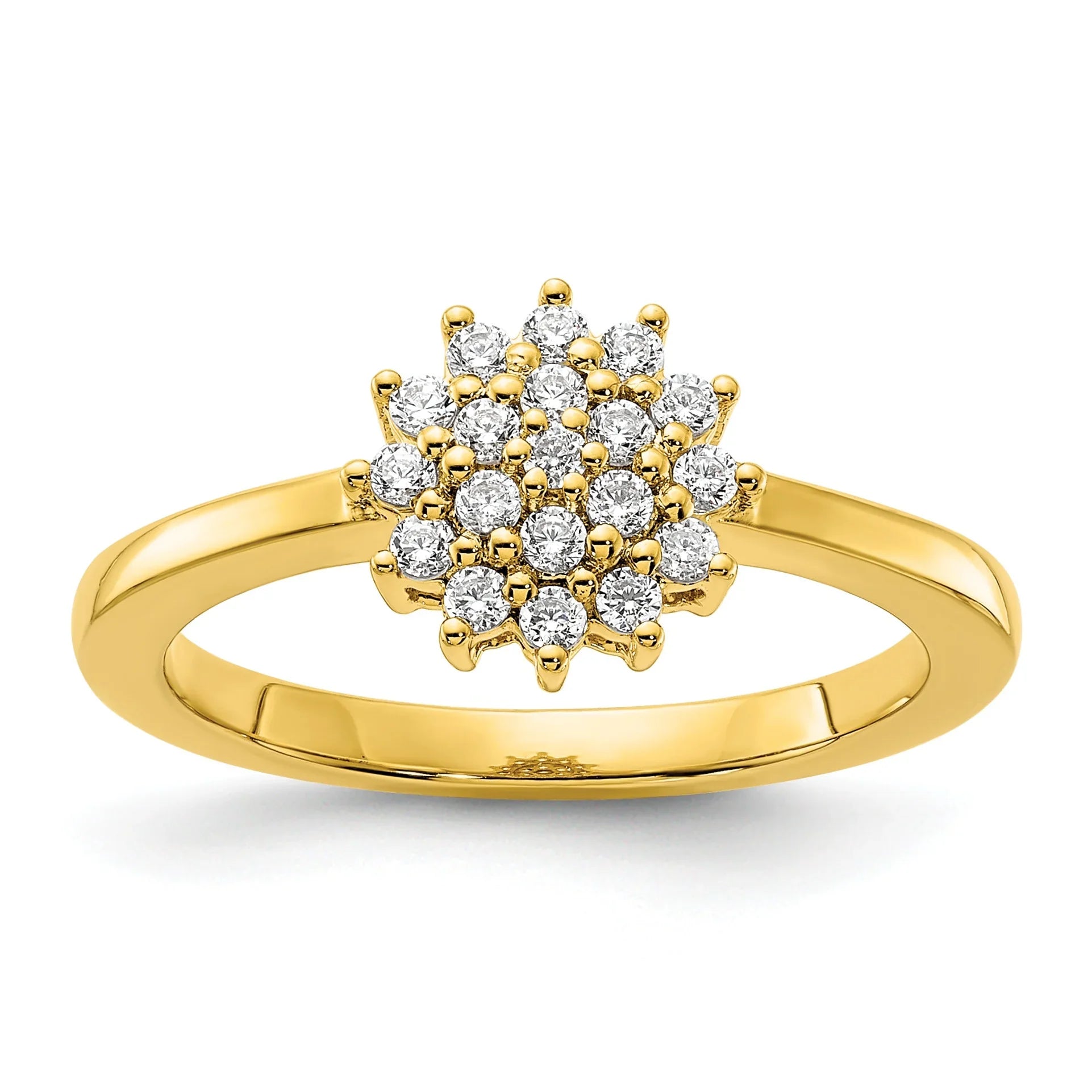 14k Gold Lab Grown Diamond Cluster Ring 0.285 ct. - Fine Diamond
